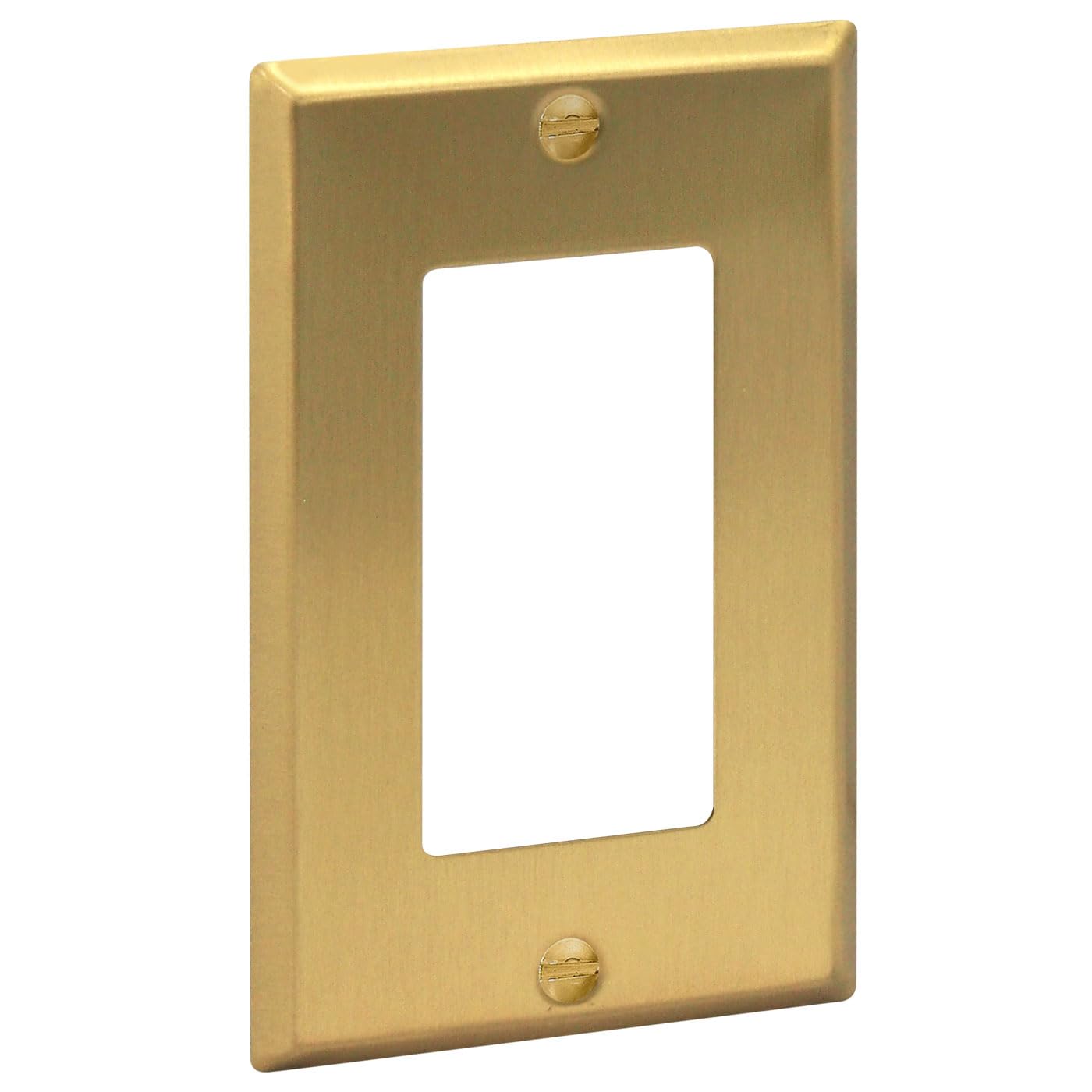 Rio Salto BRASS Signature Collection Brushed Brass Gold Metal Outlet Cover, Decorative Light Switch Cover Plate Wall Plate, Premium, Rocker 1-Gang, 2.75" X 4.50" Standard Size