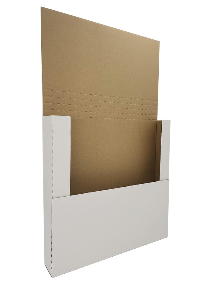CH-BOX 50 Pack Vinyl Record Shipping Mailing Box Mailers, 12.5" x 12.5" x 2", Perfect for 12-inch Lp Album, Height Adjustable Cardboard, White (EM1212)