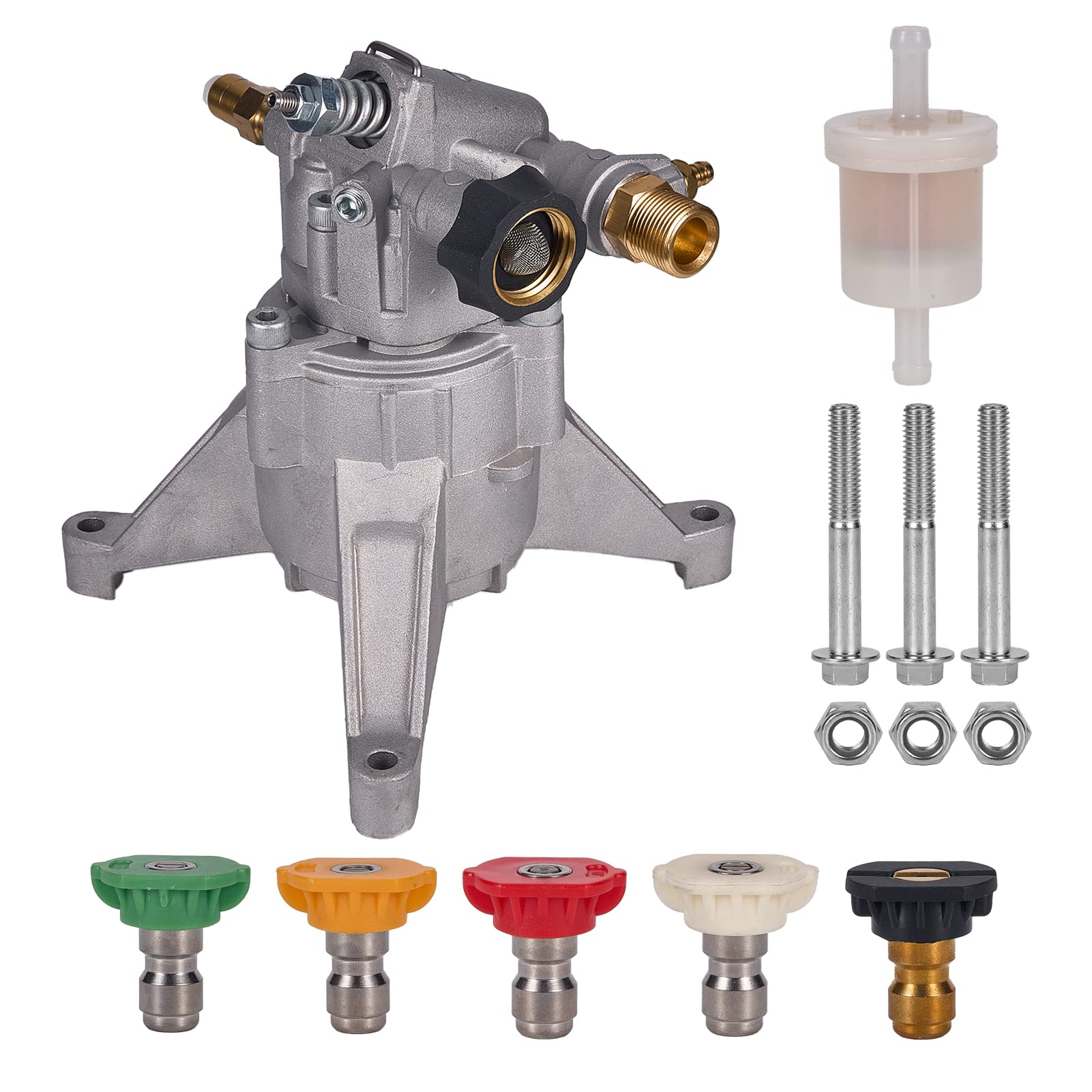 Mikatesi Vertical 7/8" Shaft Pressure Washer Pump 2800-3000 PSI @ 2.5 GPM OEM & Replacement Pump for Power Washer Compatible with 308653045 308653093 308653052 308653078 GCV190 Rear Inlet/Outlet