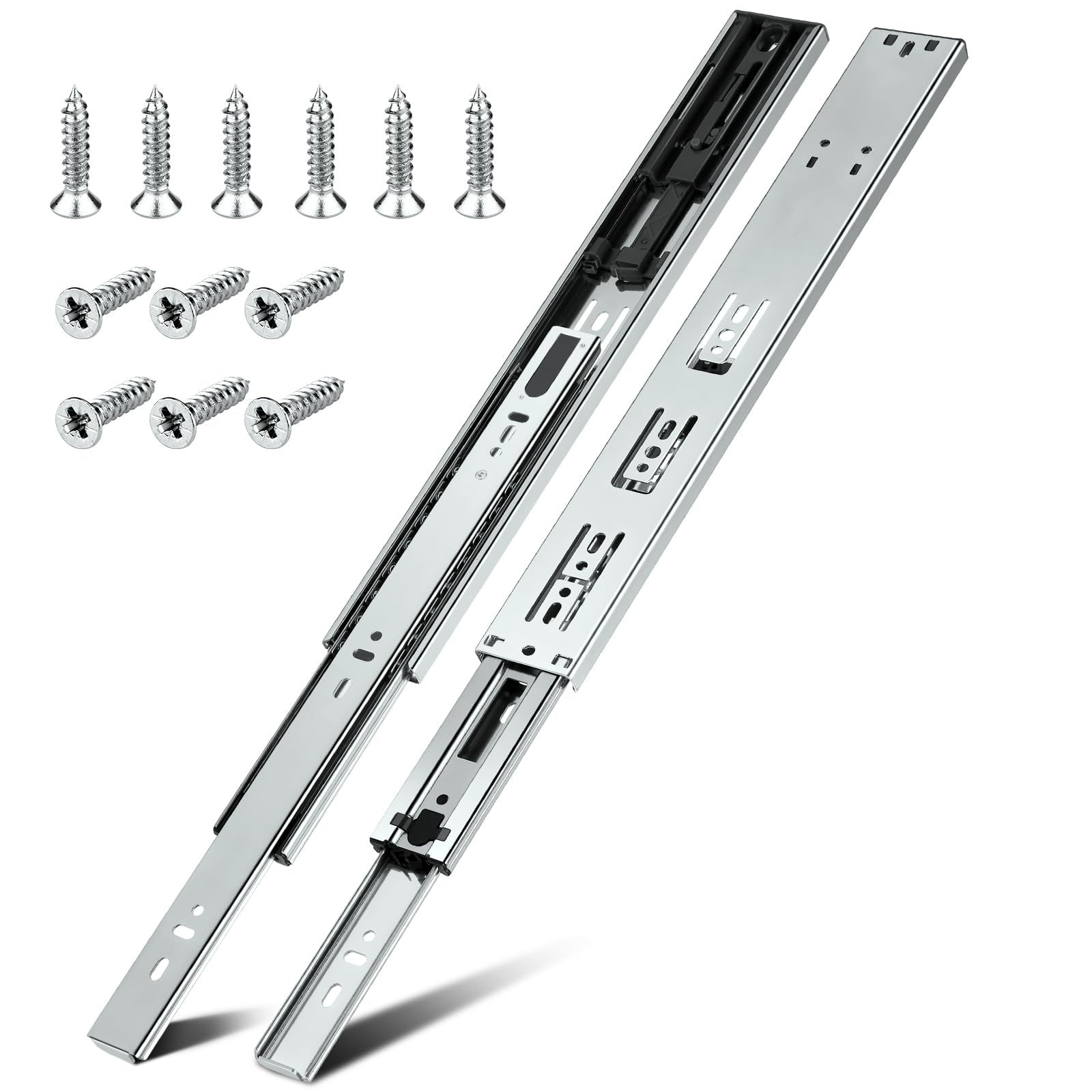 5 Pairs | Soft Close Drawer Slides 22 inch, HBL’ Heavy Duty Cabinet Drawer Slides Replacement - Ball Bearing Full Extension, 200 LB Capacity, Made of Cold-Rolled Steel, Rust-Resistant & Long-Lasting.