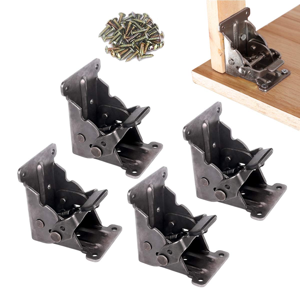 4 Pack Heavy Duty Steel 90° Self Lock Folding Hinge Table Legs Workbench