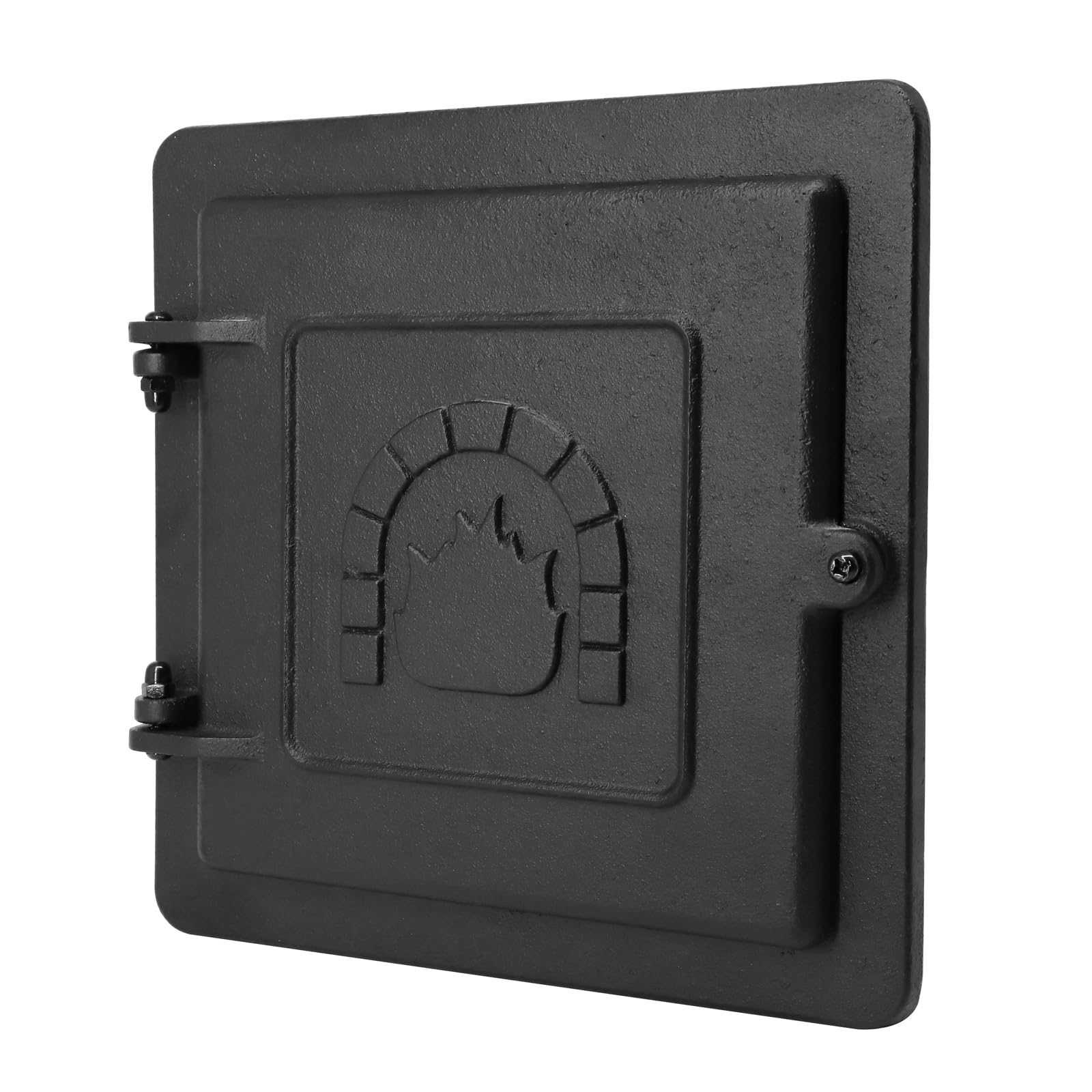 Criditpid Fireplace Cast Iron Chimney Clean Out Door, Prepared with Flanged Frame, 8 by 8 Inch, Black