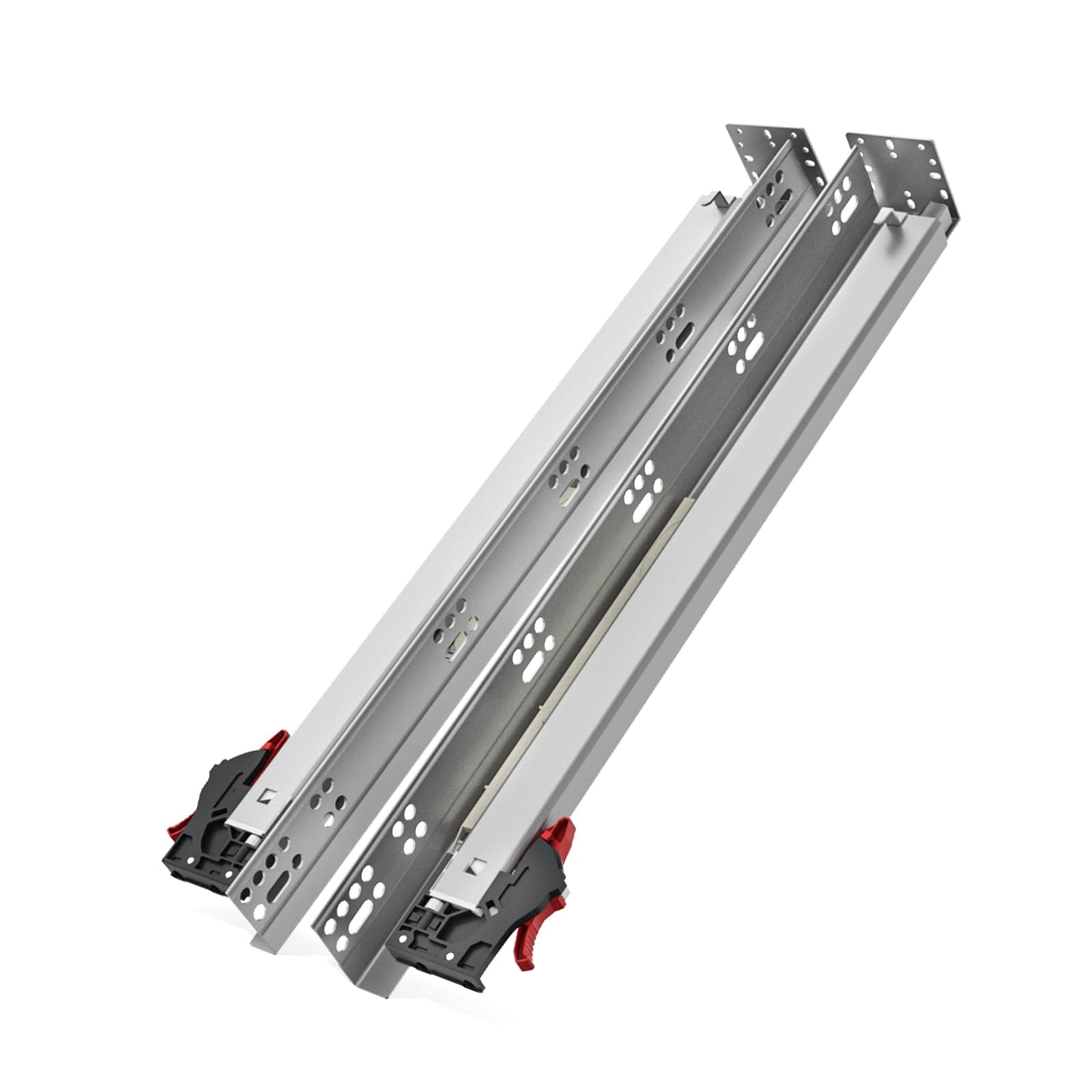 SHUHANG 1 Pair Undermount Drawer Slides 18 inch Soft Close 80 lb Load Capacity Ball Bearing Hidden Bottom Mount Rails Full Extension Runners with Adjustable Locking Devices and Bracket