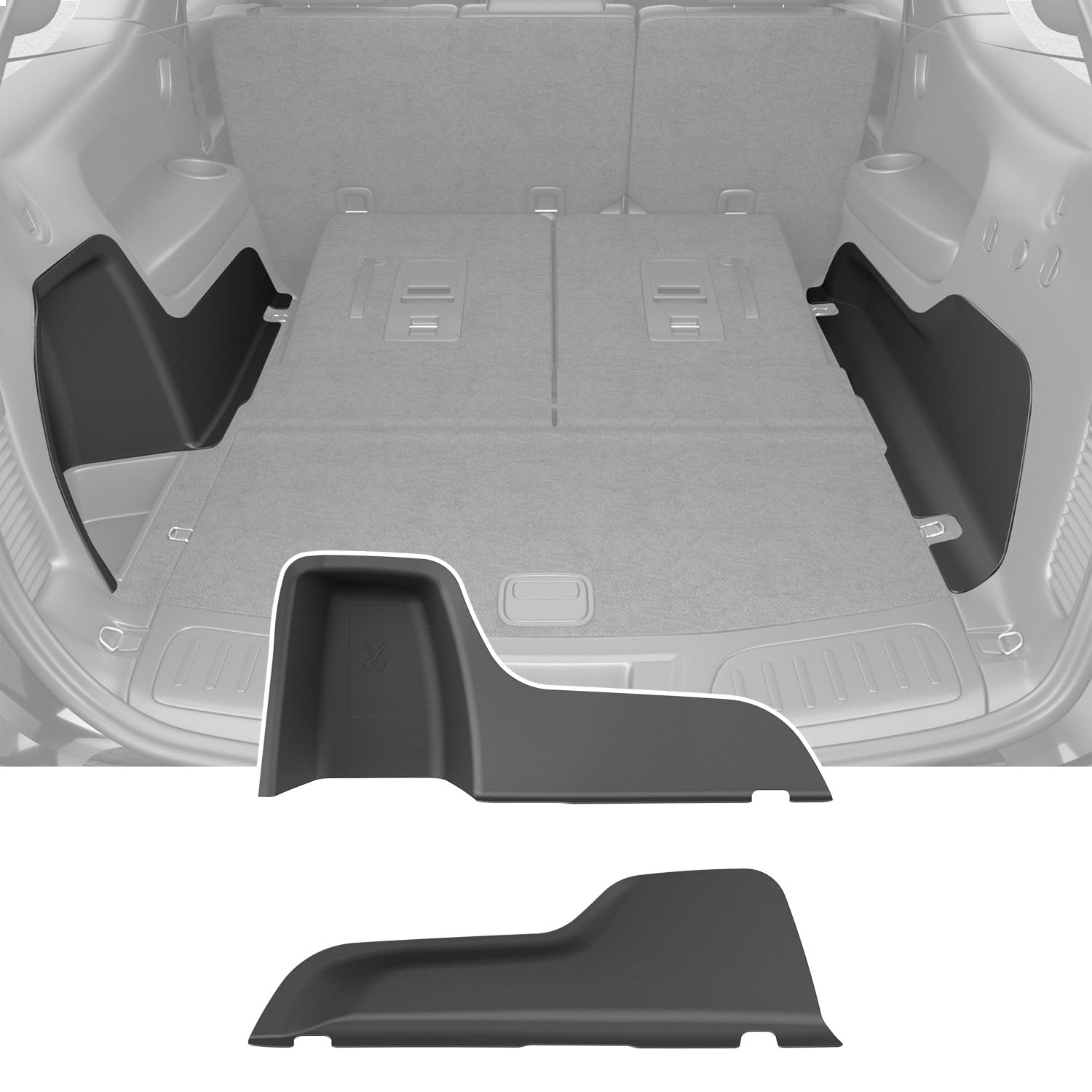 powoq Cargo Sidewall Protector Compatible with 2016-2026 Dodge Durango Trunk Sidewall Protector Mat Replacement for 2016-2026 Dodge Durango Accessories (Side Trunk Mat)