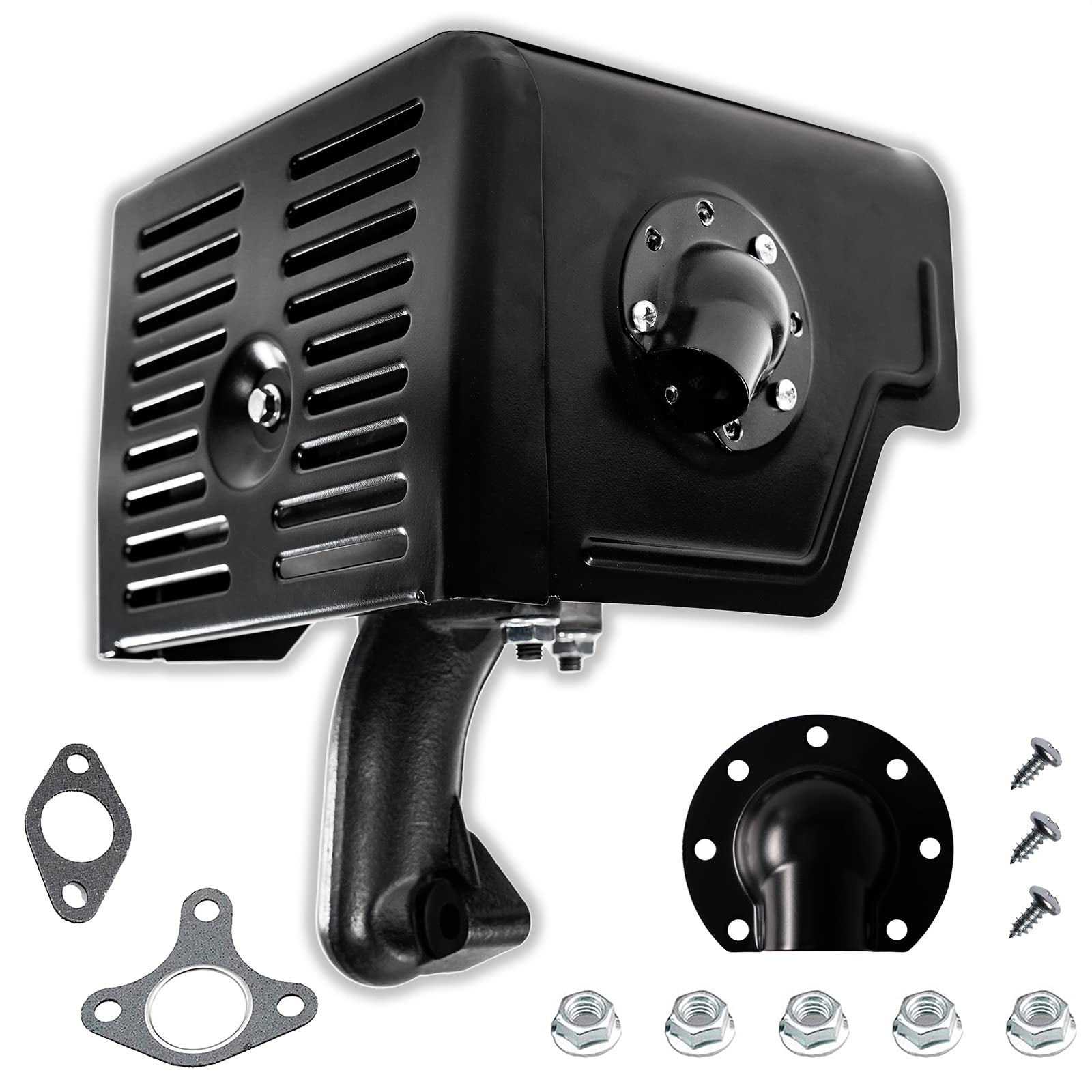 JMCHstore Exhaust Muffler w/Deflector For Predator 420cc 13 hp, Honda GX340 389cc GX390, DuroMax Lifan Loncin Engine Motor, 188F 15hp 190F Champion Water Pump, power washer, 18310-ZE2-W61