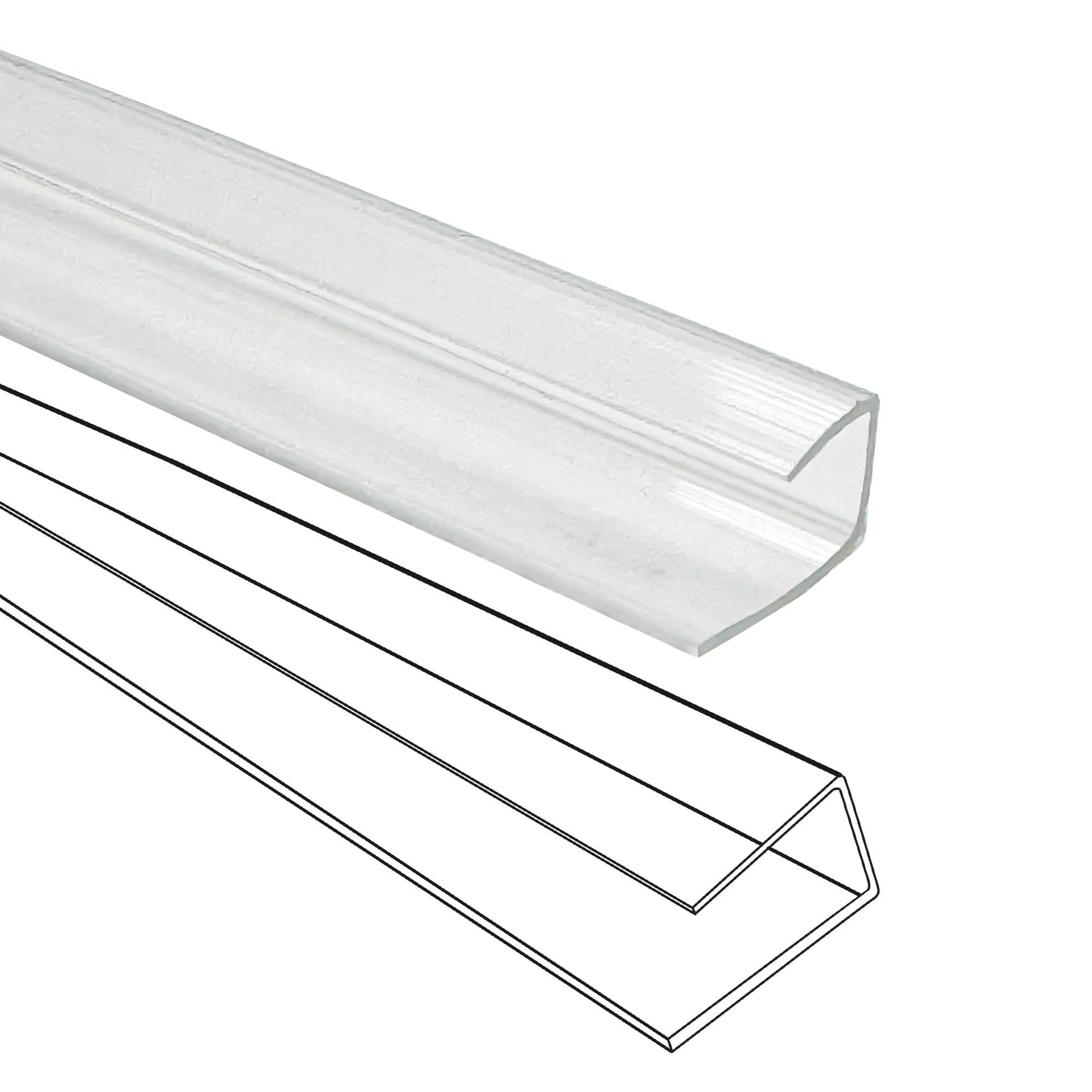 XISOCO 10 PCS Polycarbonate Greenhouse U Connector Profile 4ft Length Fits 0.24’’ & 0.32’’ Twin-Wall Polycarbonate Panels Duty Dust Rain & Moisture Protection Durabler (U-Clip 4' × 0.71’’ × 0.32’’)