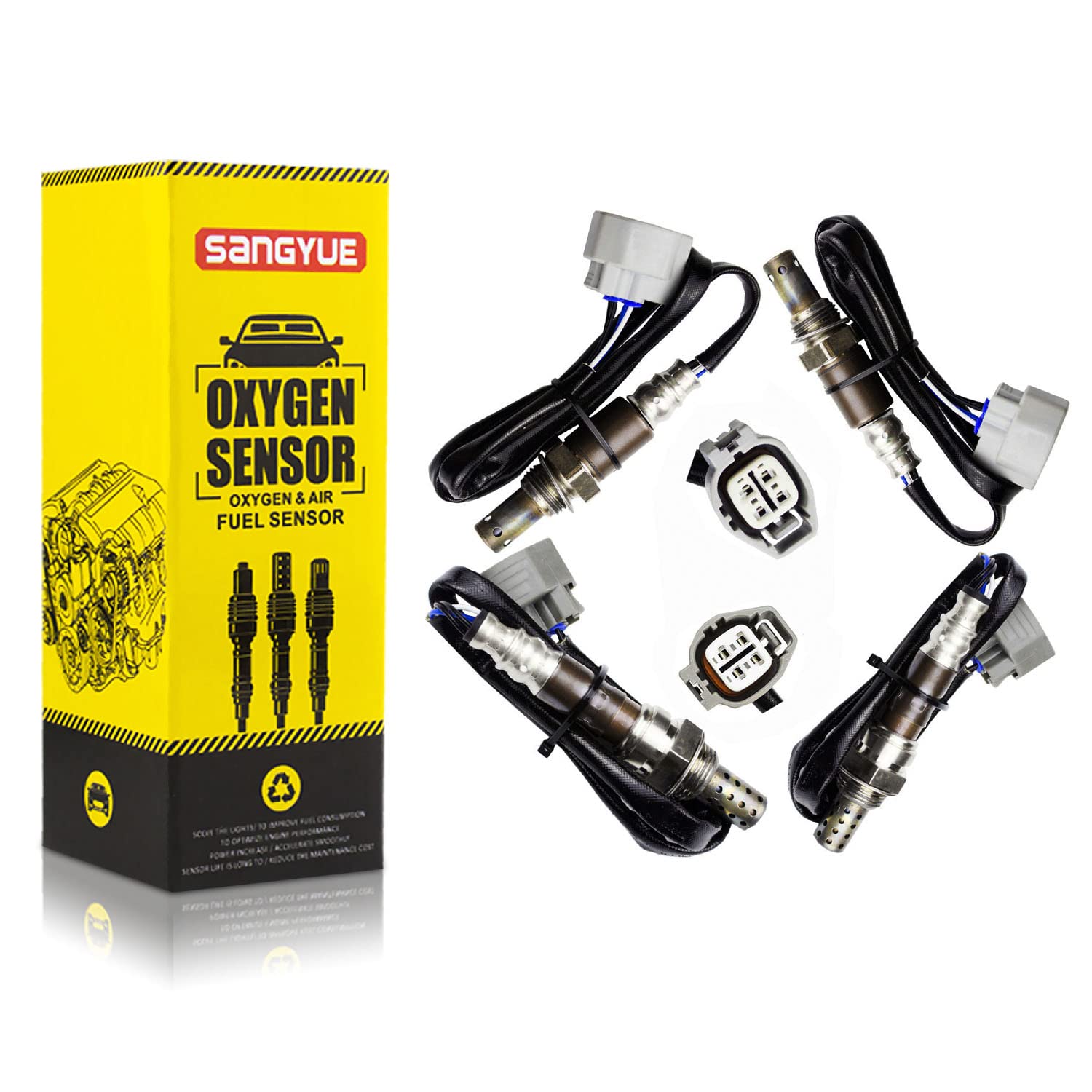 4X Oxygen Sensor for 2003 2004 2005 Jaguar S-Type Vanden Plas 3.0L 4.2L Up +Downstream