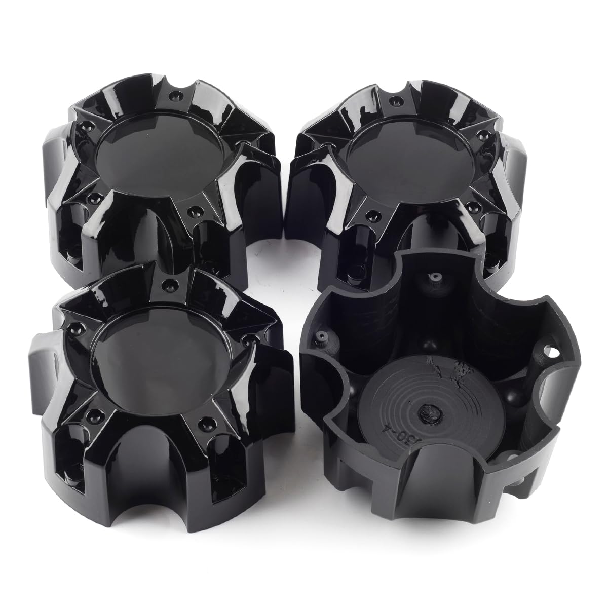 GTownWorks 4.41in Wheel Center Caps For Ballistic Incubus Wheels 4 Pack Black
