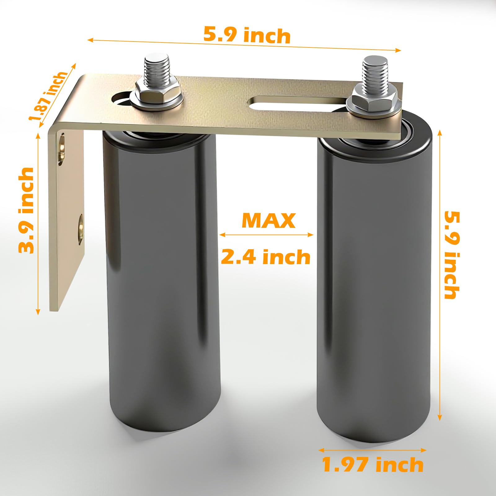 Heavy Duty Adjustable Slide Gate Guide Roller 5.9" L-Bracket Rustproof