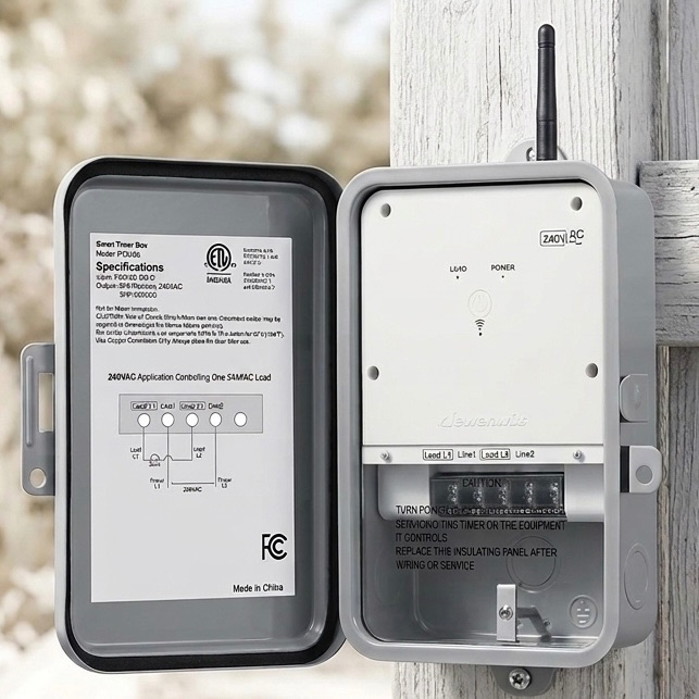 DEWENWILS Z-Wave Smart Timer Switch 40A 3HP 240V Pool Pump Outdoor Metal Box ETL