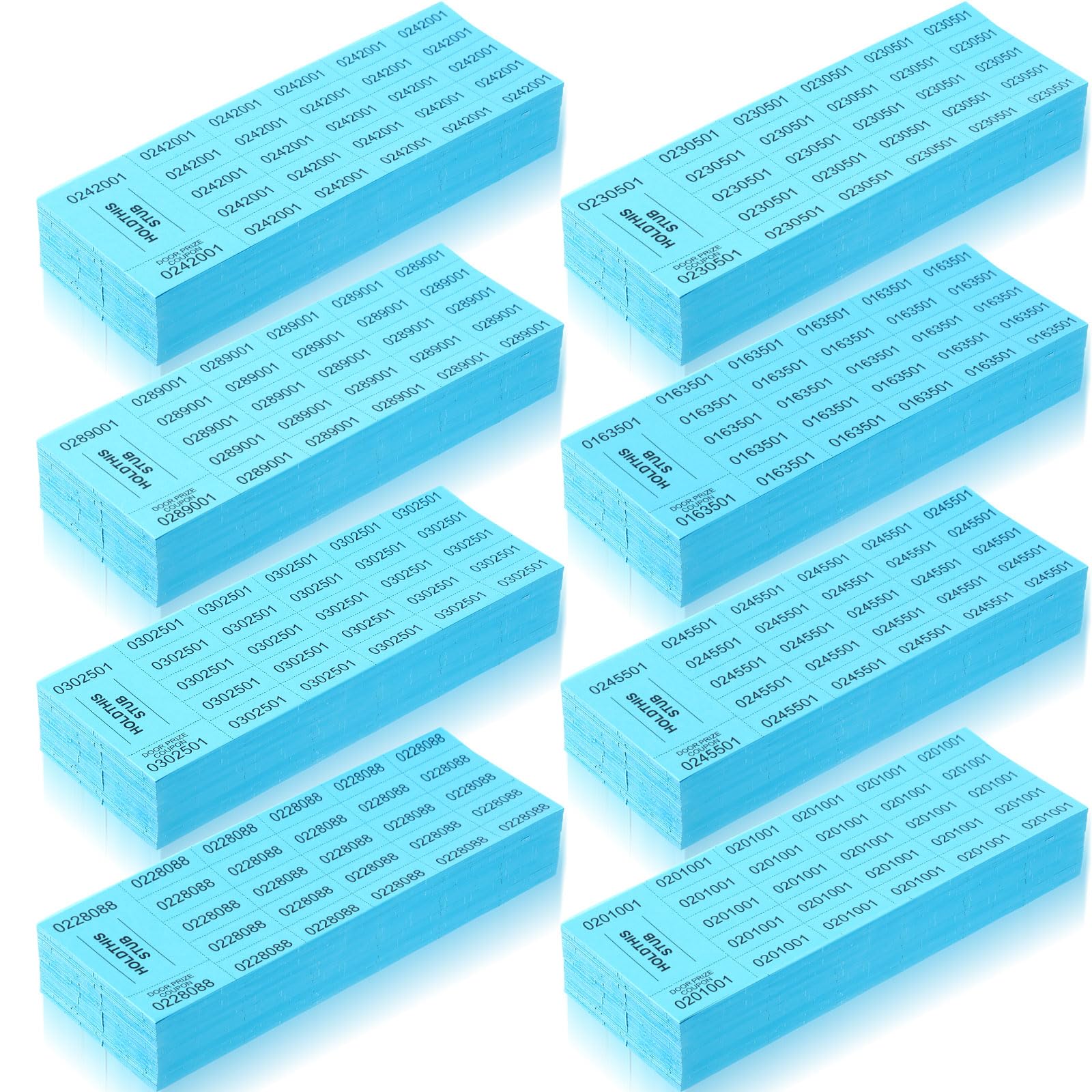 Kosiz 2000 Sheets Raffle Ticket 25 Bid Chinese Auction Tickets Tricky Tray Basket Raffle Sheets for School Class Rewards Carnival Door Prize Fundraiser Event(Lake Blue)