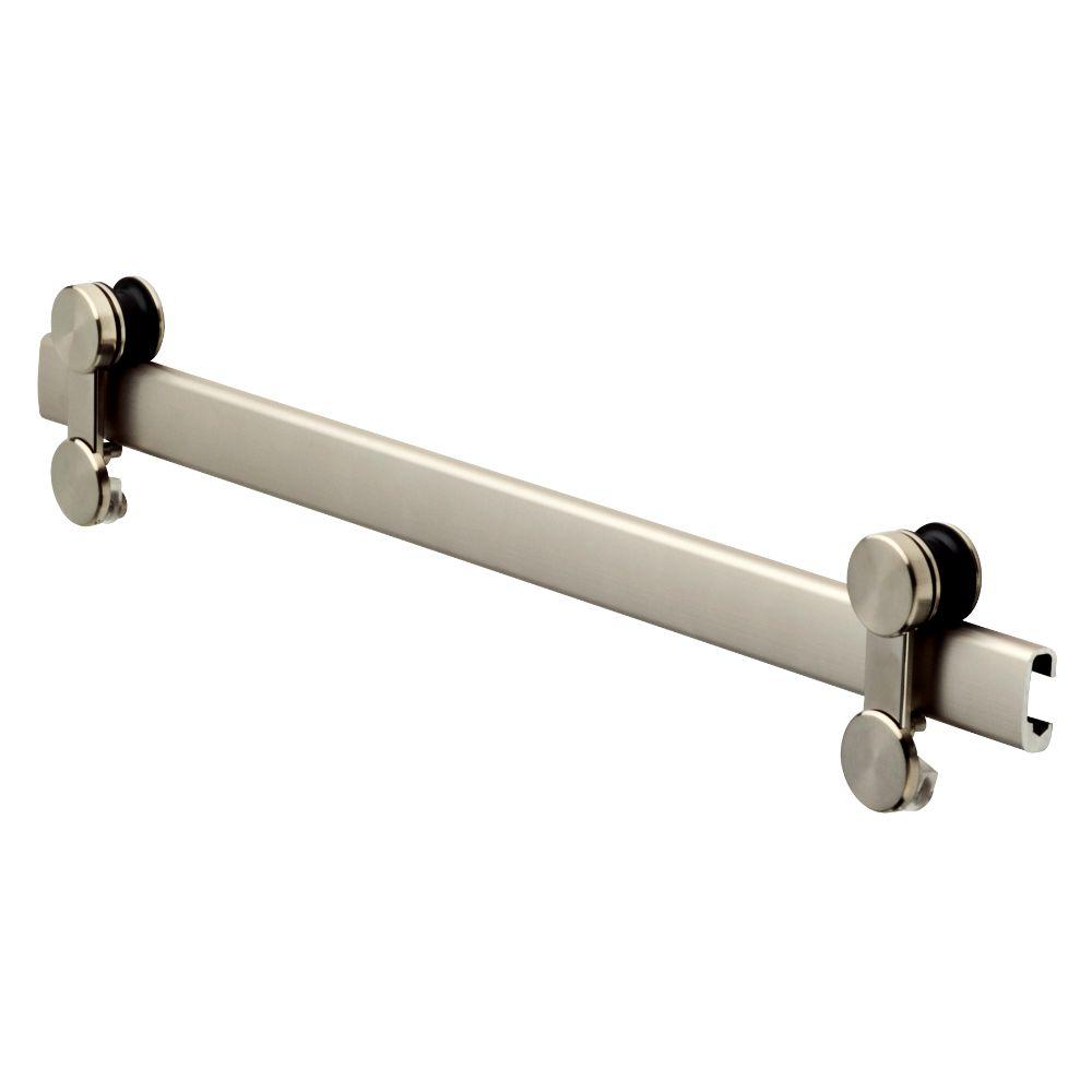 55-60 in. Contemporary Frameless Sliding Bathtub Track Assembly Kit in Nickel (for 1/4 in. (6mm) Glass)