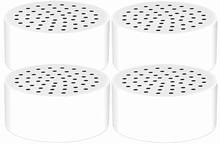 AOERUOW 4-Pack Replacement Shower Filter Cartridge Compatible with Brondell VivaSpring Filtered Shower Head FF-30,Water Softener Filter for Hard Water Reduce Chlorine and Harmful Substances