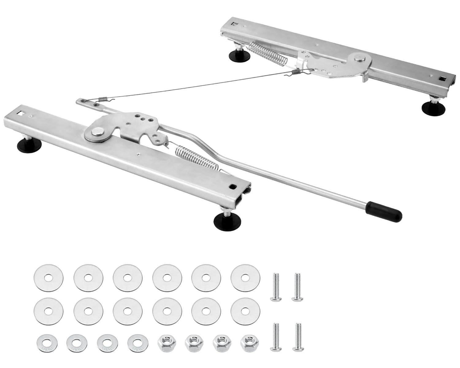 Racewill Dual Locking Ball Bearing Seat Sliders, Adjustable Bucket Seat Slider Track Assembly Kit with Hardware, Compatible with Universal Bucket Seat Mount Frame