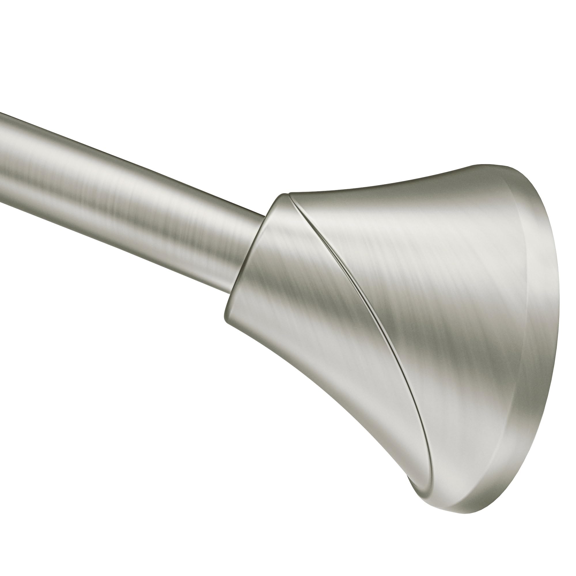 Moen Curved Adjustable Spring Tension No Drill Shower Curtain Rod for Bathroom, Brushed Nickel Finish, CSR2172BN