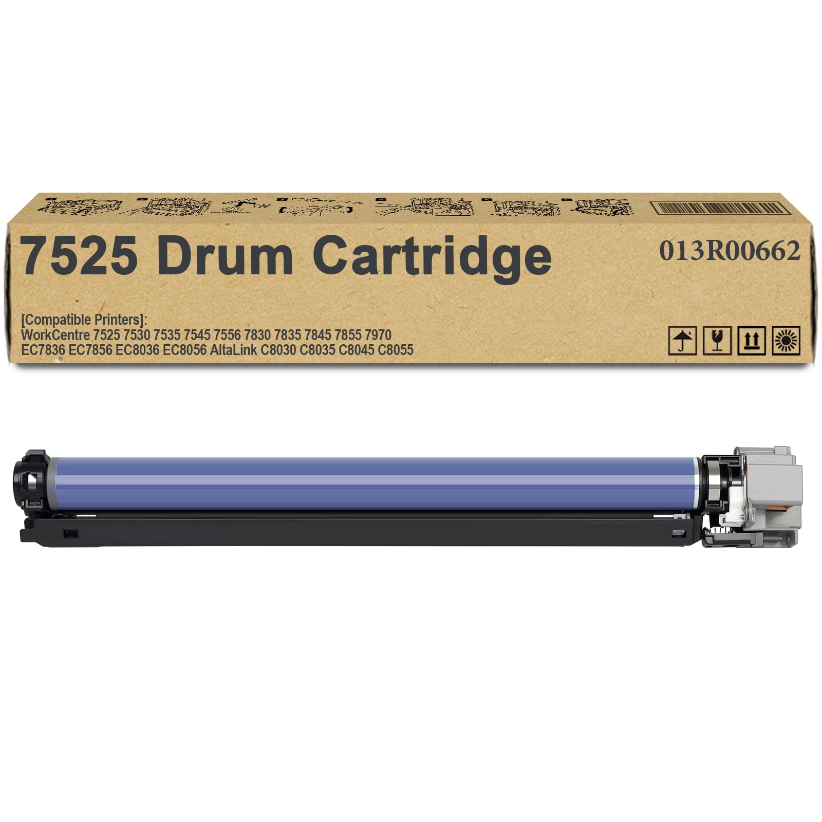 013R00662 Drum Cartridge 7525 Drum Unit Compatible for Xerox WorkCentre 7525 7530 7535 7545 7556 7830 7835 7845 7855 7970 EC7836 EC7856 EC8036 EC8056 AltaLink C8030 C8035 C8045 C8055 Printer(1-Pack)