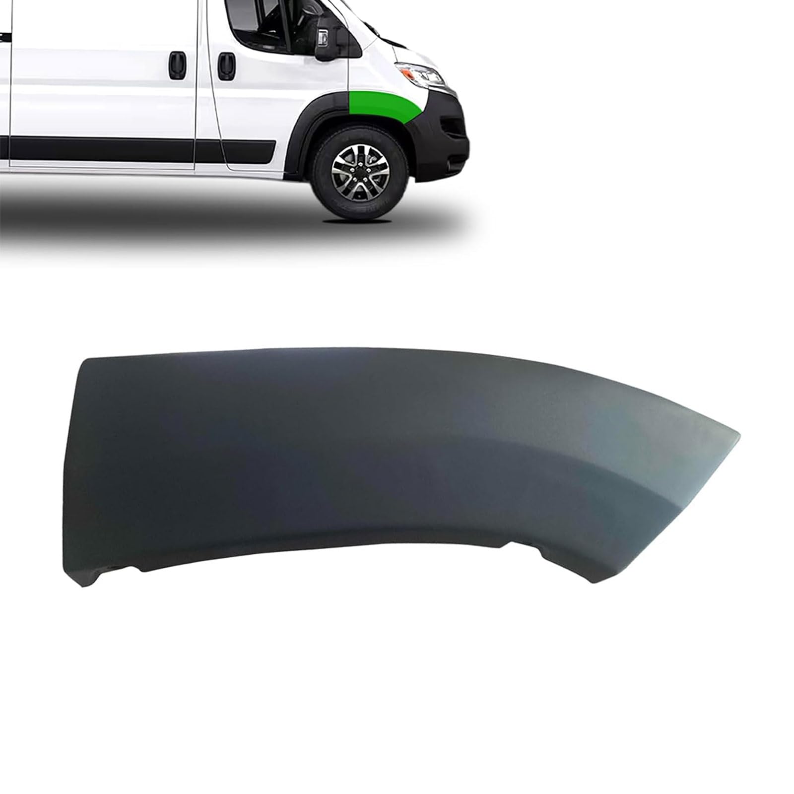 Copgge Front Top Wheel Opening Flare Trim Molding Panel Black Fits For RAM ProMaster 1500 ProMaster 2500 ProMaster 3500 Cargo Van 2023 2024 (Right Passenger Side)
