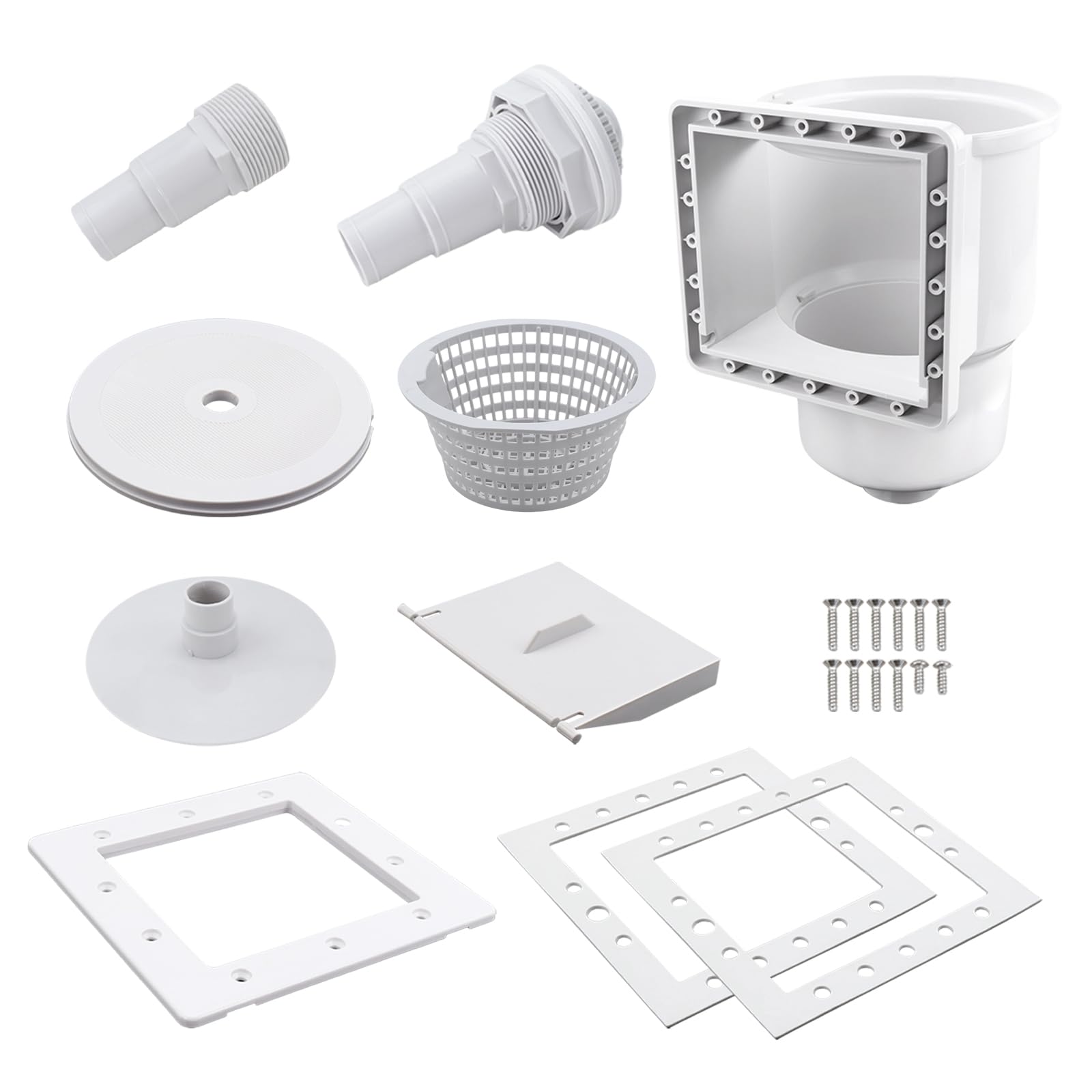 Kefly Universal Above Ground Pool Skimmer Kit ABS Plastic w/ Accessories