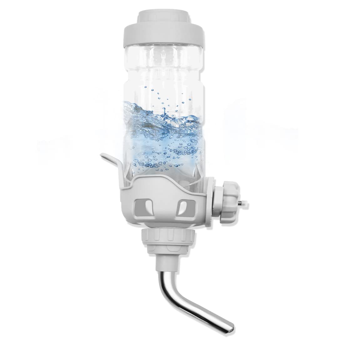 Vannon Dog Water Dispenser for Cage, 34oz Auto Feeding Crate Water Bottle for Dogs, Cats & Rabbits, Pet Nozzle Diameter: 12mm, BPA Free, Grey