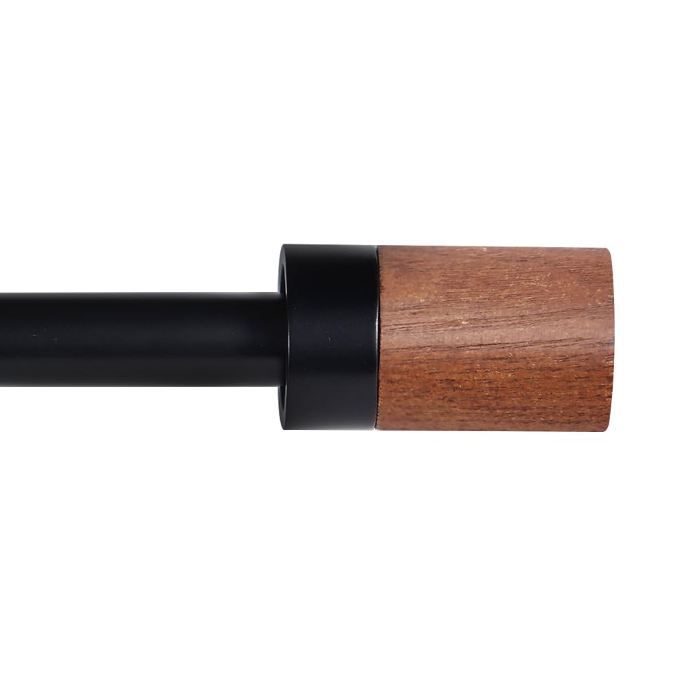 Wood Curtain Rods for Windows 32 to 150 Inches(2.7-12.5ft),3/4 inch dia ，with Wood Grain Finials, for Bedroom,Kitchen and patio Adjustable by splicing add/reduce each rod (32''-88'')
