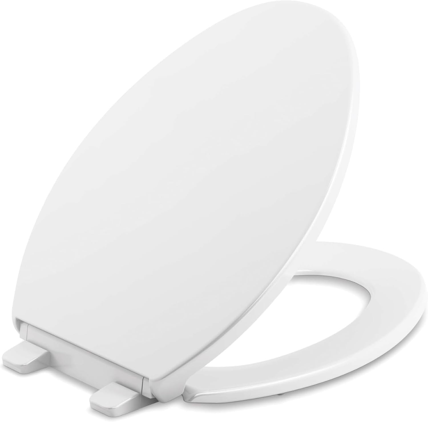 Kohler K-20110-0 Brevia Elongated Toilet Seat with Grip-Tight Bumpers, Quiet-Close Seat, Quick-Attach Hardware, White White Elongated Quiet-Close