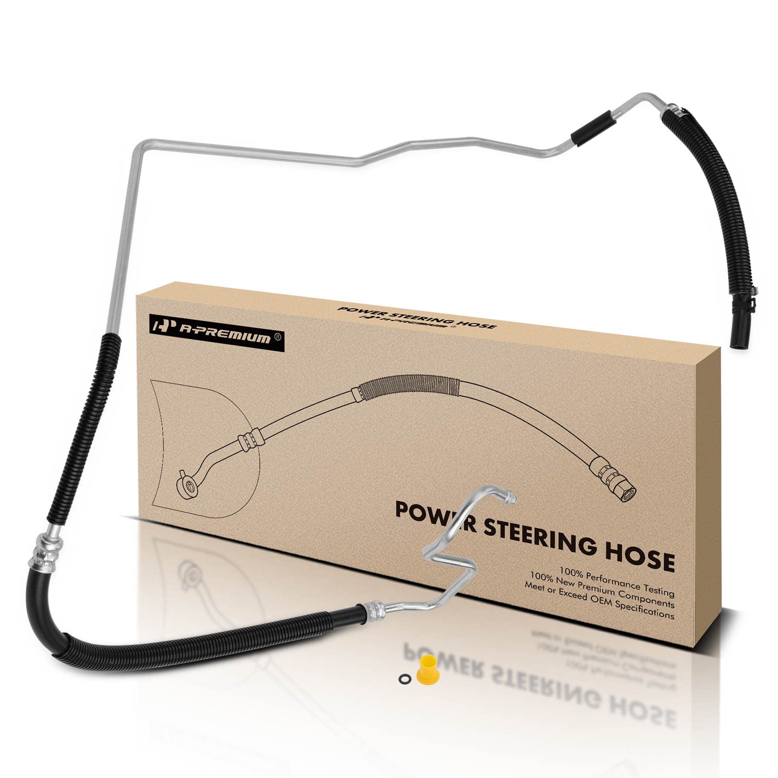 A-Premium Power Steering Return Hose Line Assembly Compatible with Ford Focus 2007 2008, 2.0L 2.3L, with O-ring, Gear To Cooler
