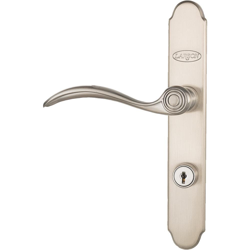 Larson Brushed Nickel Curved Door Lever Storm Door Handle Set *Missing Keys