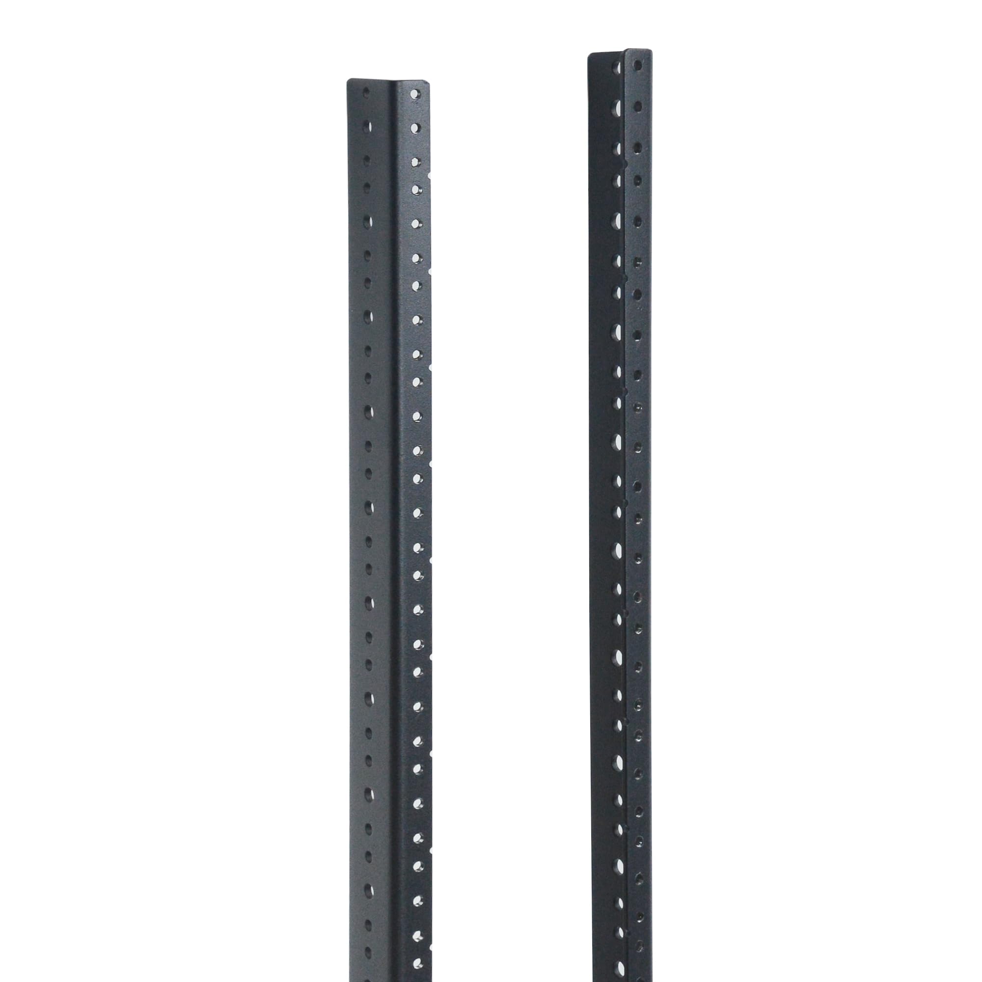 RIVECO 16U Rack Rails 2 PCS, 3.0 mm Thickness Steel Tapered Holes Horizontal & Vertical Rack Mount Rails for Recording & Network Wooden Cabinet Mounting, 10/32 Screws Included