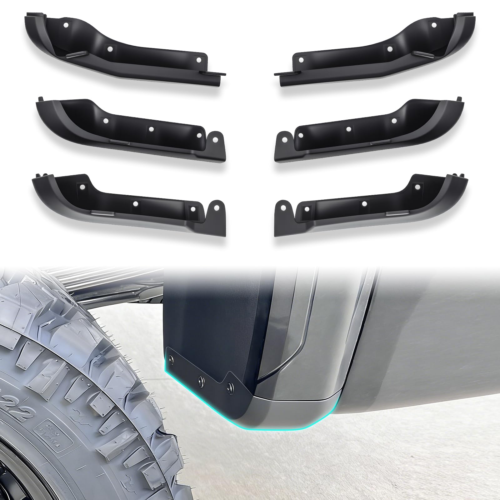 TECHPICCO Mud Flap Delete Compatible with GMC Sierra HD 2500 3500 2019-2026, Front & Rear Mud Flap All Weather Protection Custom Mud Guard Delete for GMC Sierra 2500 3500 Accessories 2019-2026