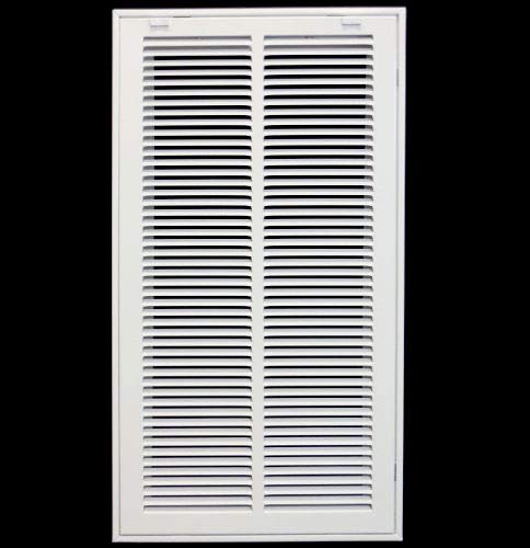12" X 20" Steel Return Air Filter Grille for 1" Filter - Easy Plastic Tabs for Removable Face/Door - HVAC Duct Cover - Flat Stamped Face -White [Outer Dimensions: 13.75w X 21.75h]