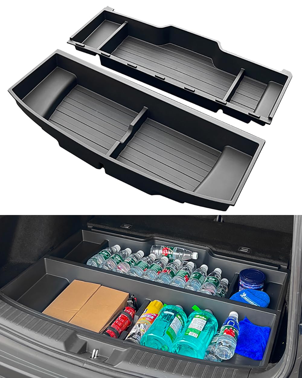 QXZcar Trunk Organizer Tray for 2023-2026 Honda CR-V, Waterproof Insert Cargo Rear Hatch Hidden Storage Box fits Honda CRV EX EX-L LX Accessories 2023 2024 2025