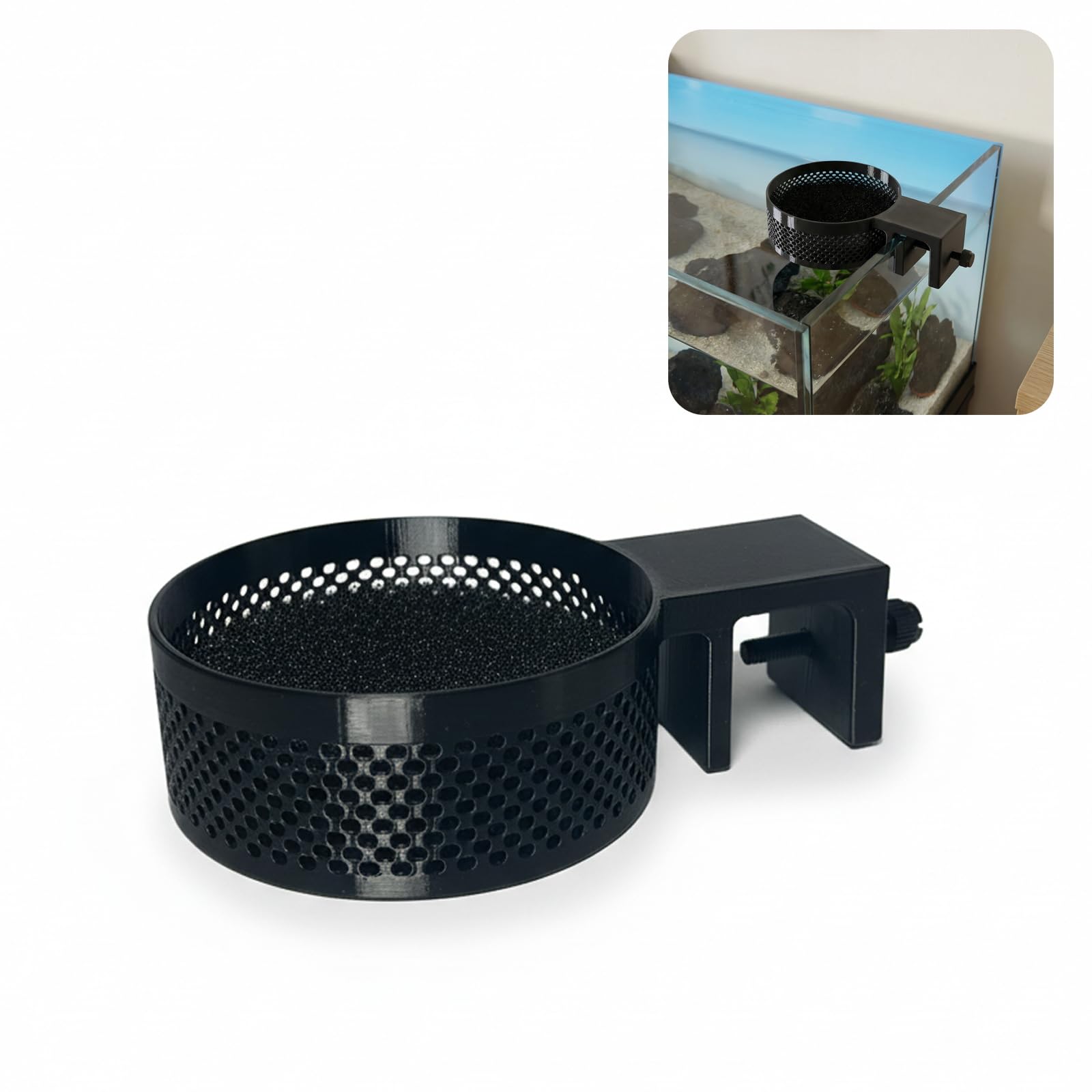 Aquarium Water Change Diffuser – Spill-Proof Water Changer for Rimless Fish Tanks, Protects Substrate, Plants & Decorations, Safe for Fish and Shrimp (Black, Medium)