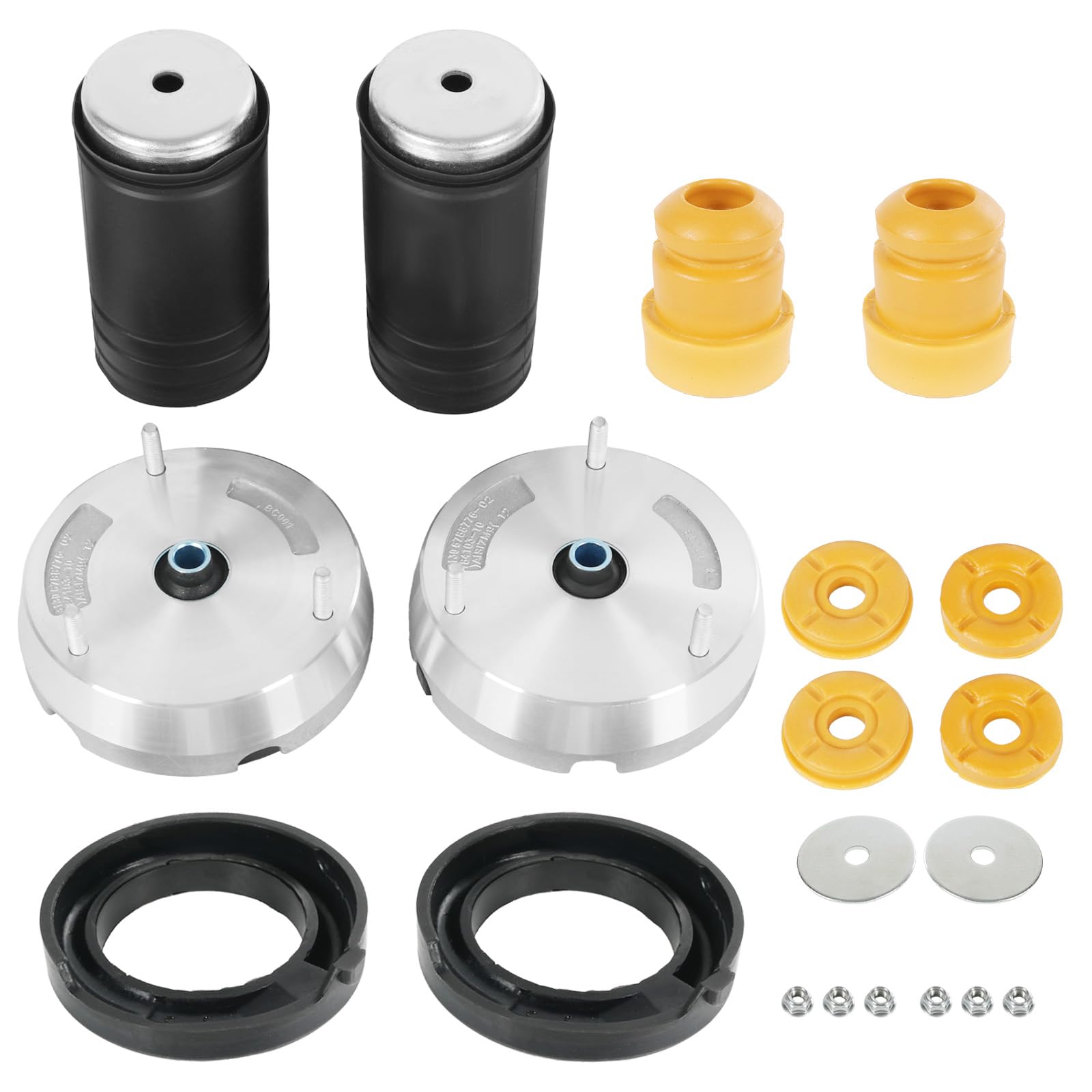 Front Strut Shock Mount Kit Upper Lower Support and Bump Stops Compatible with 2007-2014 BMW X5 xDrive30i X6 xDrive50i Replaces 31336788776, 31336774738(14Pcs)