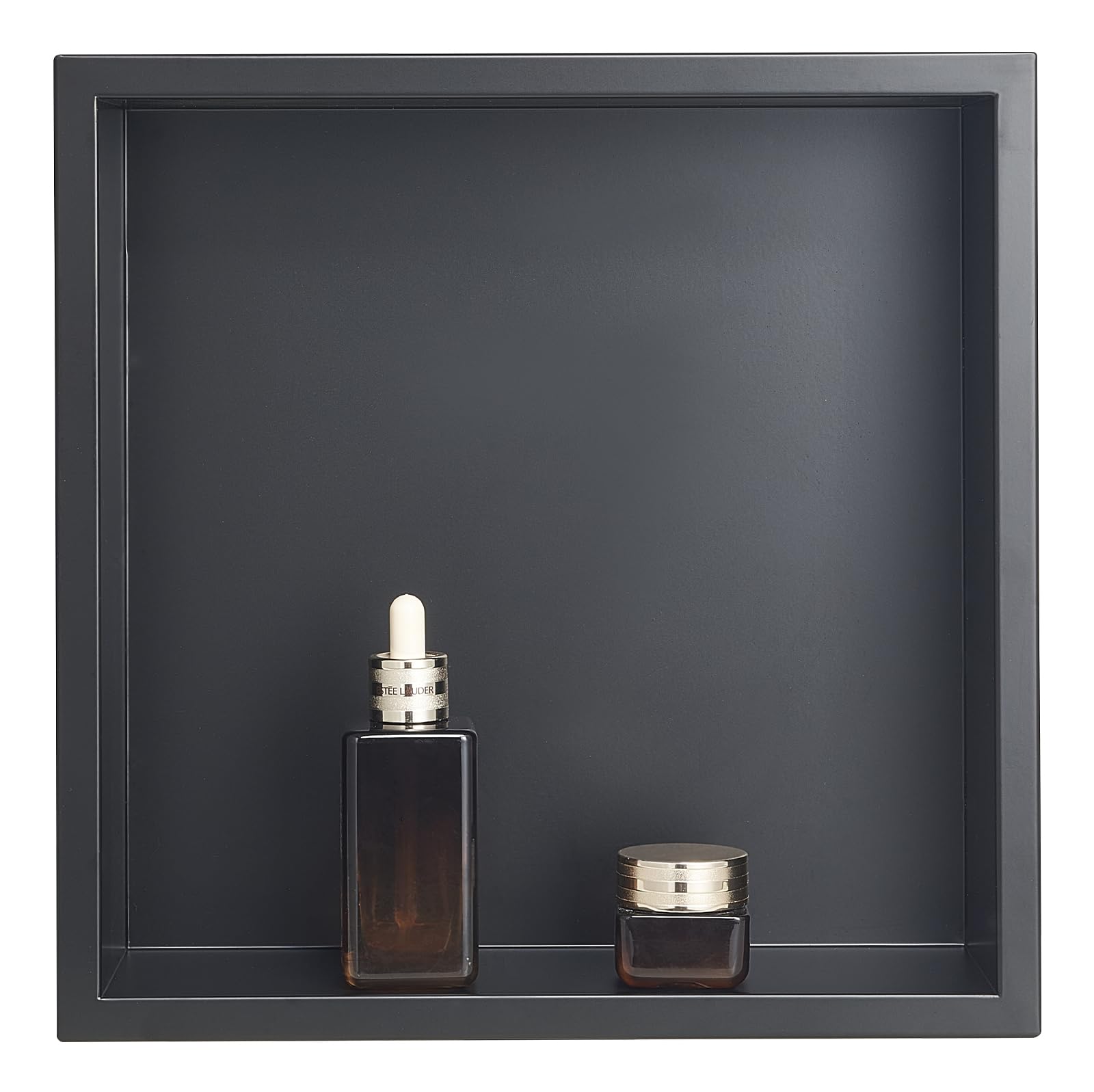VEVOR Shower Niche, 13 x 13 x 4 inch Recessed Wall Niche, Heavy-duty Stainless Steel Modern Soap & Shampoo Storage Organizer, Sealed Waterproof, Durable & Easy to Install,Black for Bathroom