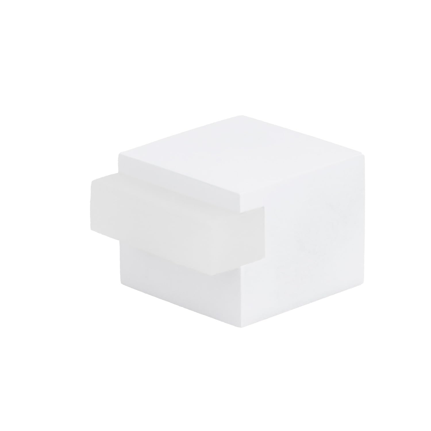 EVI Herrajes | Square Door Stop | 0,98 x 0,98 x 0,78 inch | Stainless Steel, White Lacquered - White Rubber | Adhesive Mount | I-791/25BBL