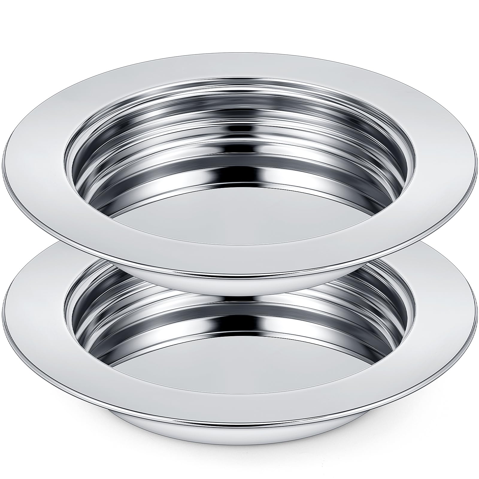 2 Pcs Stainless Steel Communion Bread Plates - 10 inches - 2 Plates