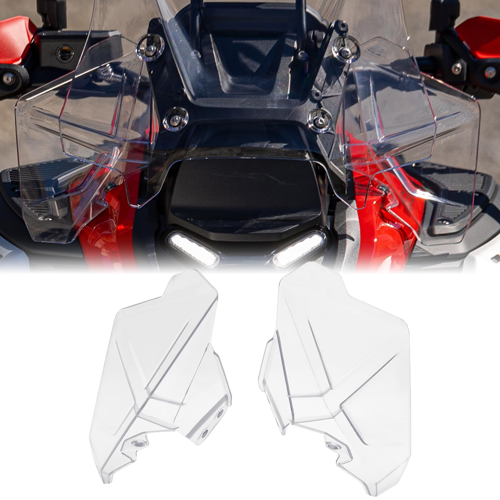 Side Wind Deflectors for BMW R1300GS Adventure - Clear - NO NUTS & BOLTS - READ