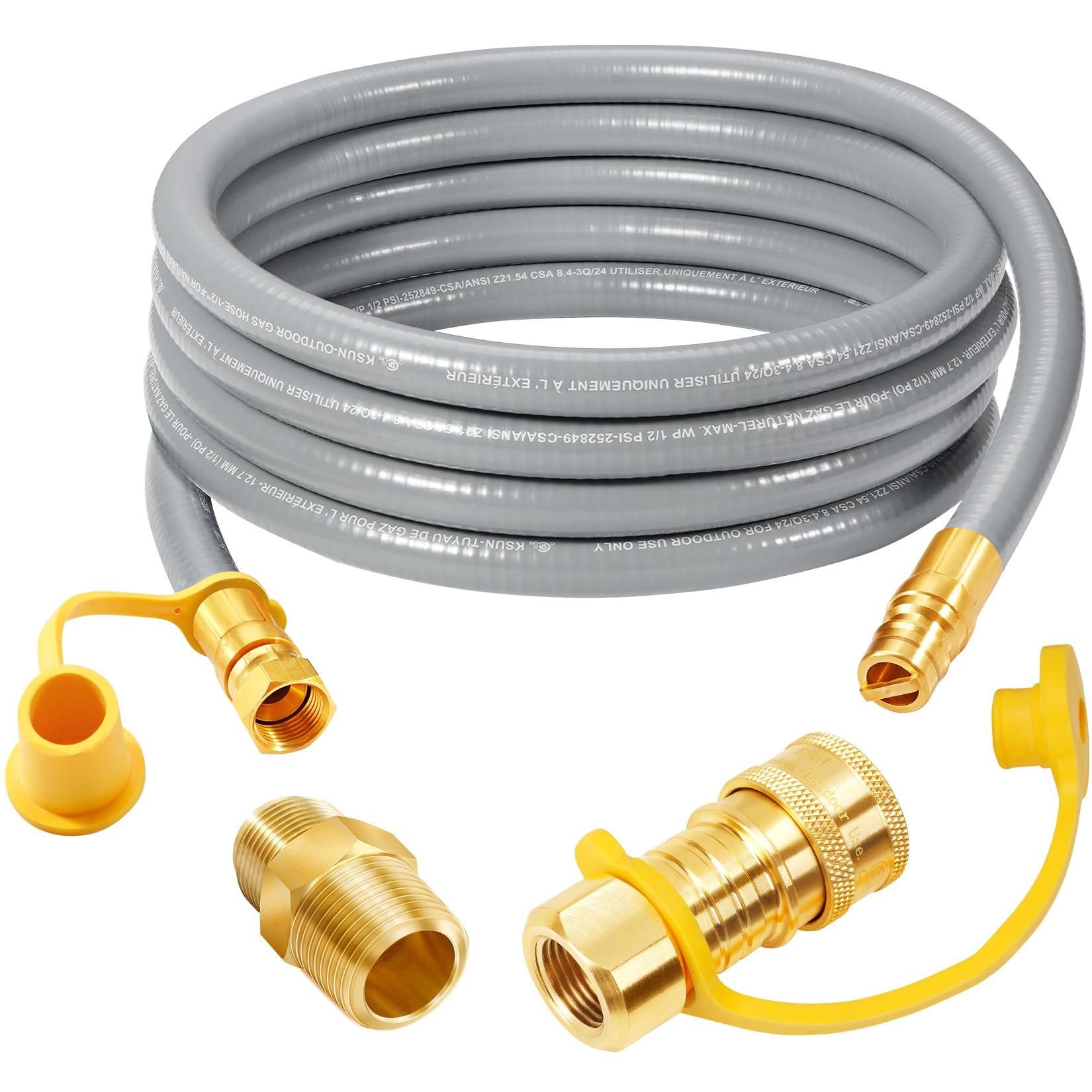 10ft 3/8" Natural Gas Hose Quick Connect for Weber Blackstone Grills