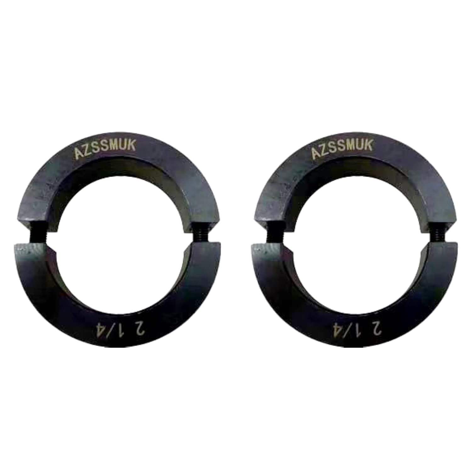 AZSSMUK Shaft Collar Bore 2-1/4'' Double Split Black Oxide Set Screw Durable Shaft Collars Suitable for Machinery and Industrial Use 2 Pieces