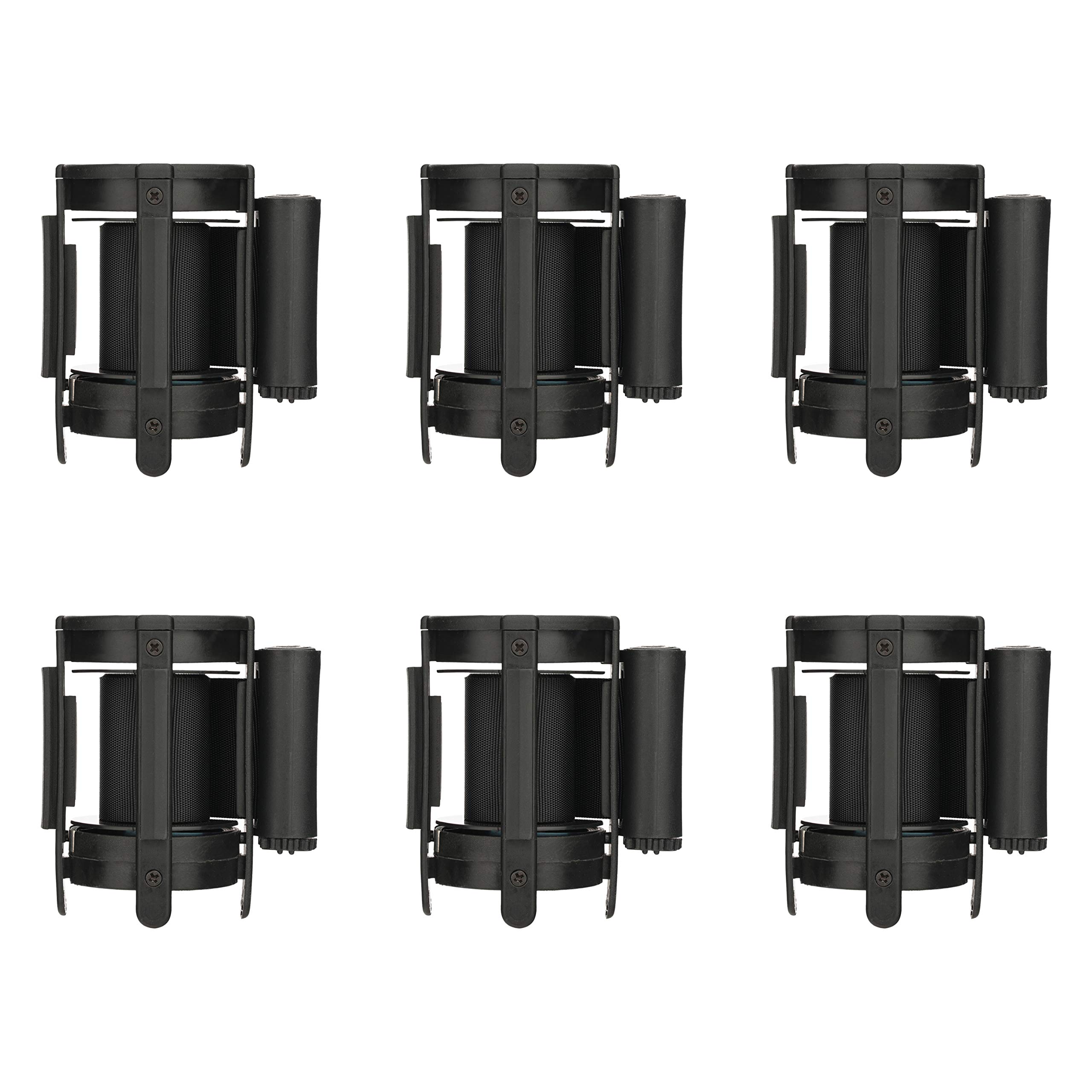 DuraSteel Replacement Stanchions Belt Head Cassette - 6.5 Feet Black Retractable Belt Barrier Replacement - Easy Assembly Crowd Control Safety Barrier - Movie Theater Line Dividers Belts - 6 Count