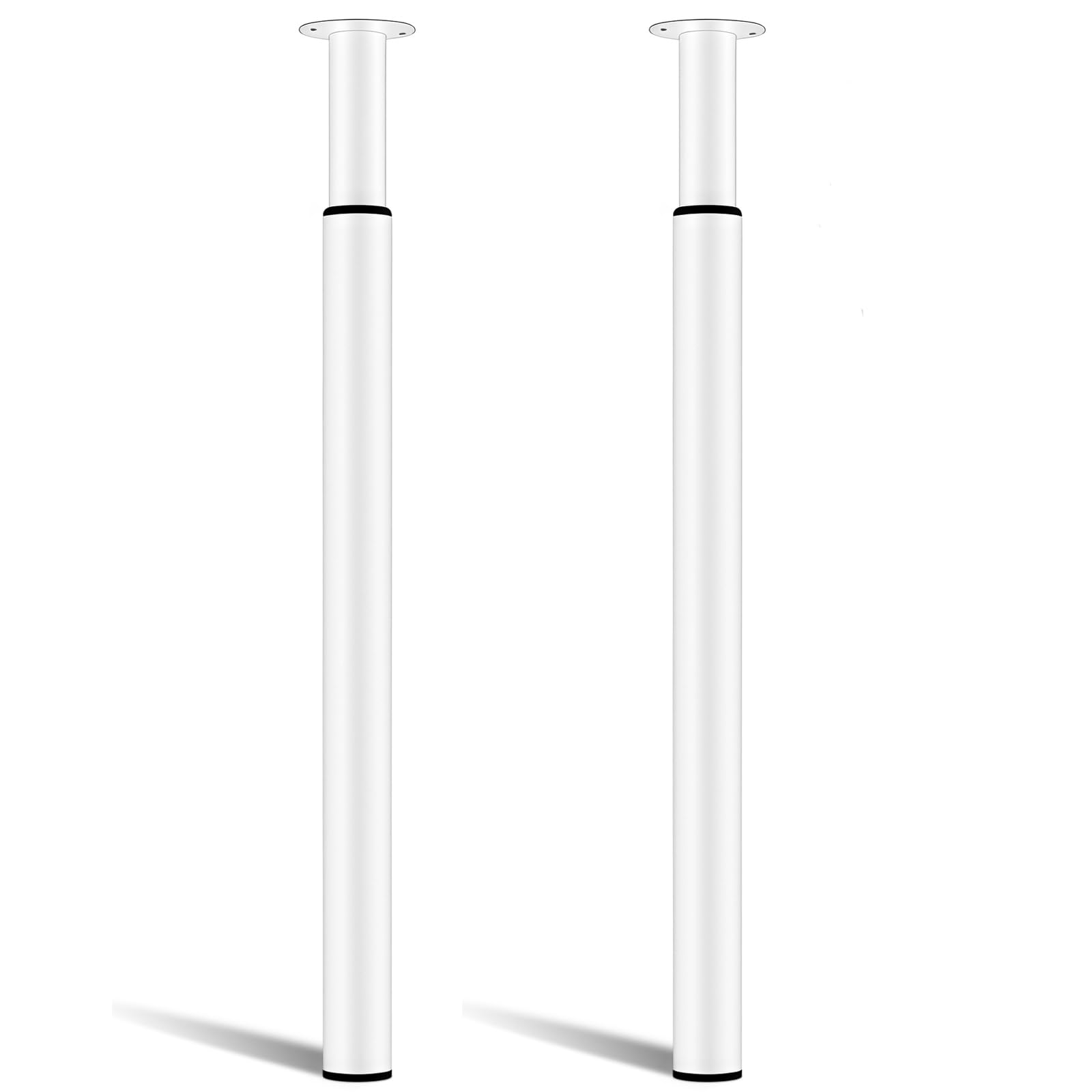 Amazing Tour Adjustable Metal Table Leg, Desk Legs 28-43 inch, 2 Pcs Folding Office Table Legs Kitchen Furniture Worktop Support Legs White