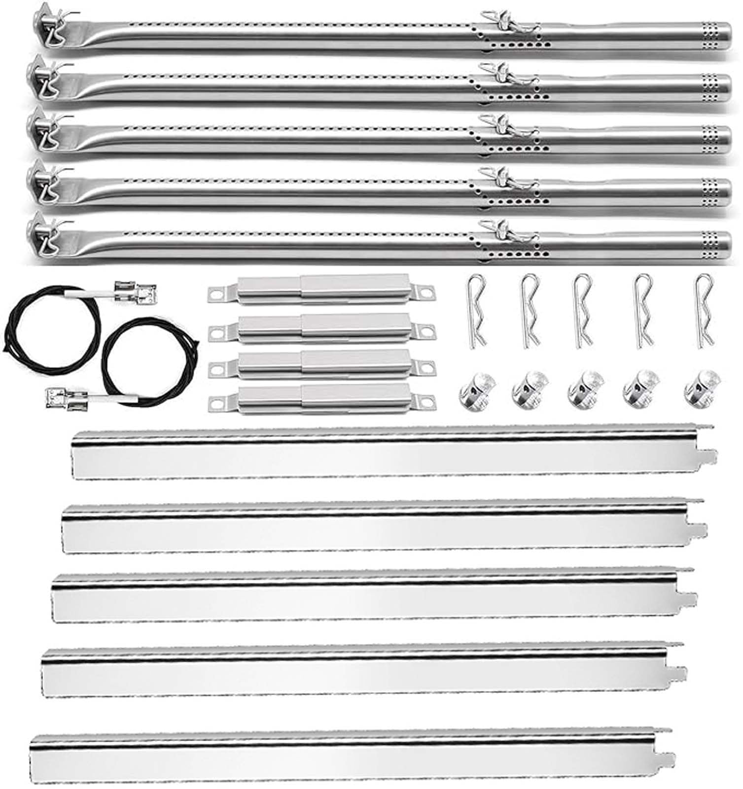 Grill Parts Replacement for Charbroil 5 Burner 463448021 463229521 463229021 463466522 463455021, G325-0002-W1 Heat Plate, G327-2100-W1 Stainless Steel Burner 463451022 463284022 Gas Grill, Igniter