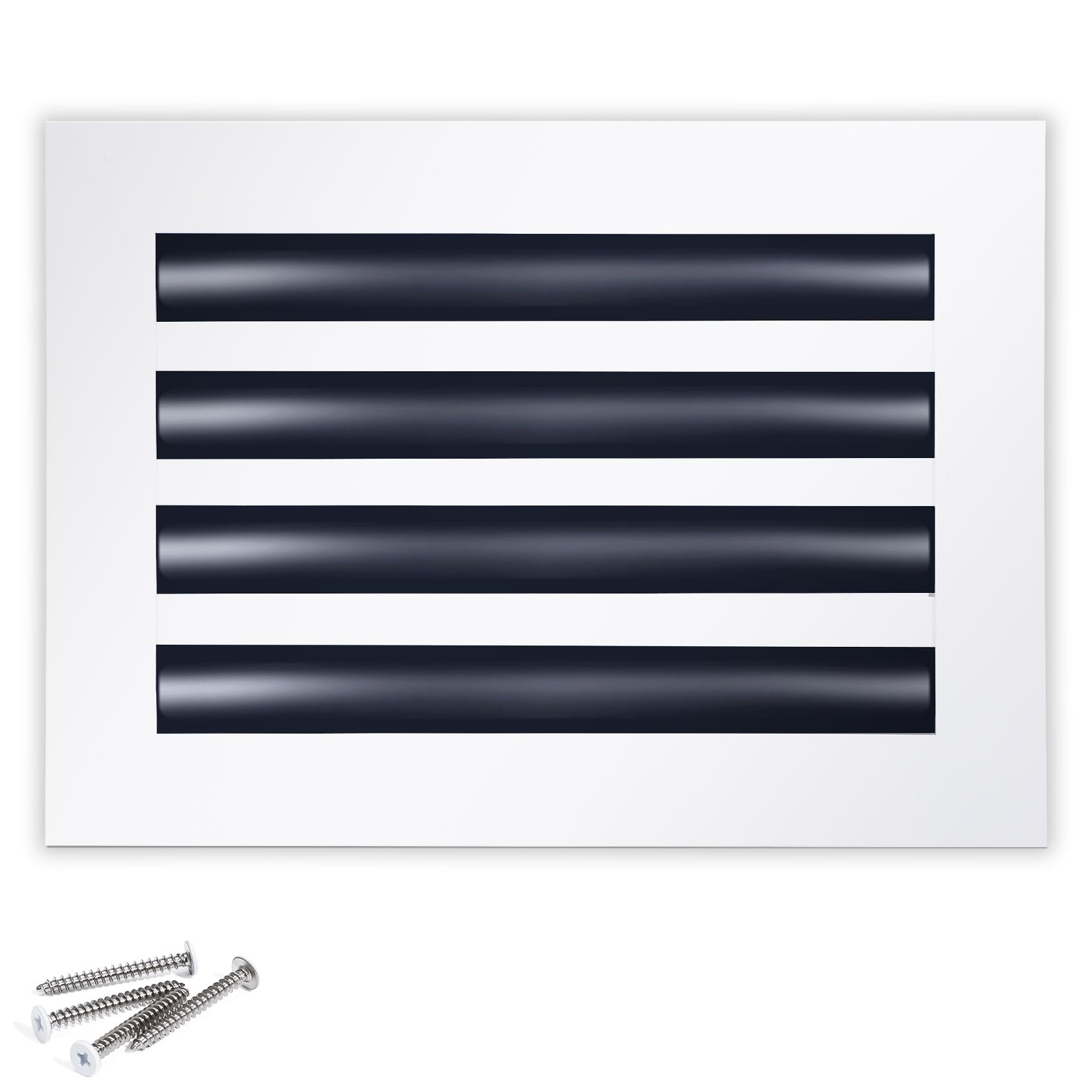 12x8 Modern AC Vent Cover – Decorative Air Vent Register Grille, Linear Slot Diffuser, Adjustable Airflow, Quiet Operation, HVAC Vent Cover for Ceiling, Wall & Floor, White Aluminum Alloy