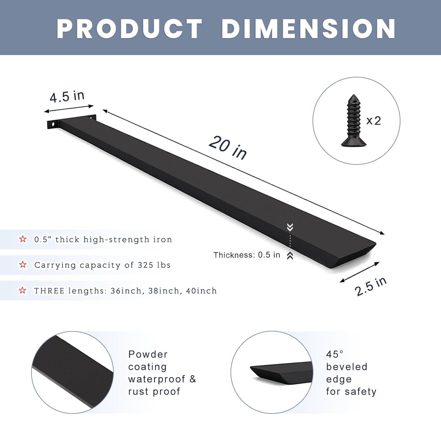 Hidden Island Countertop Support Bracket 1 Pack Black 20 Inch Heavy Duty Granite Countertop Bracket Iron Island Support Brackets for Granite Quartz Wood