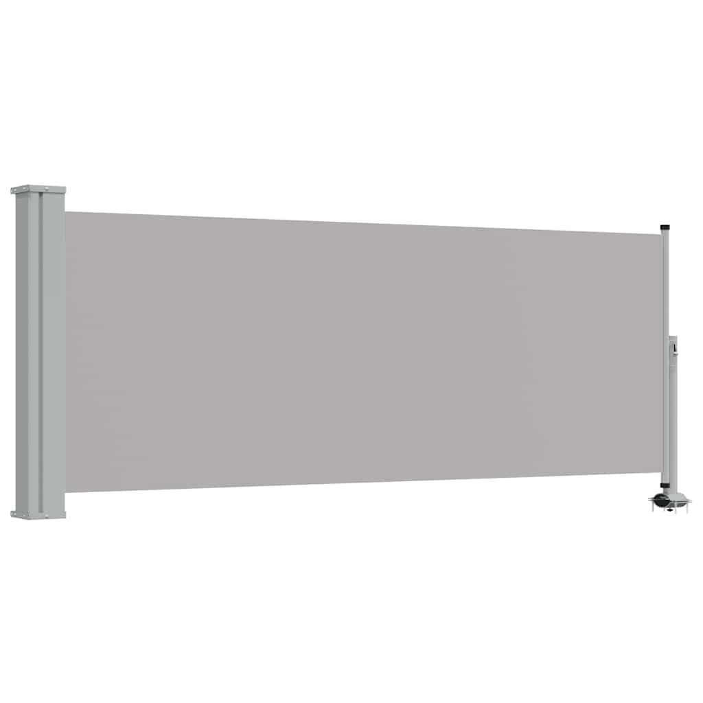 vidaXL Patio Retractable Side Awning 39.4"x118.1" - UV and Tear- Polyester Fabric - Elegant Gray - Automatic Roll-Back Function - Easy Installation