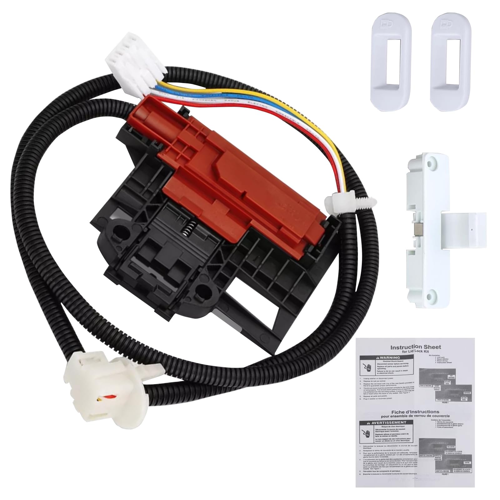 Upgraded W10404050 W10238287 Washer Lid Lock Latch Switch Assembly, W10240513 Lid Strike W10240513 Lid Strike Compatible with Whirlpool Cabrio Maytag Amana Washing Machine AP5263307 W10744659 PS349762