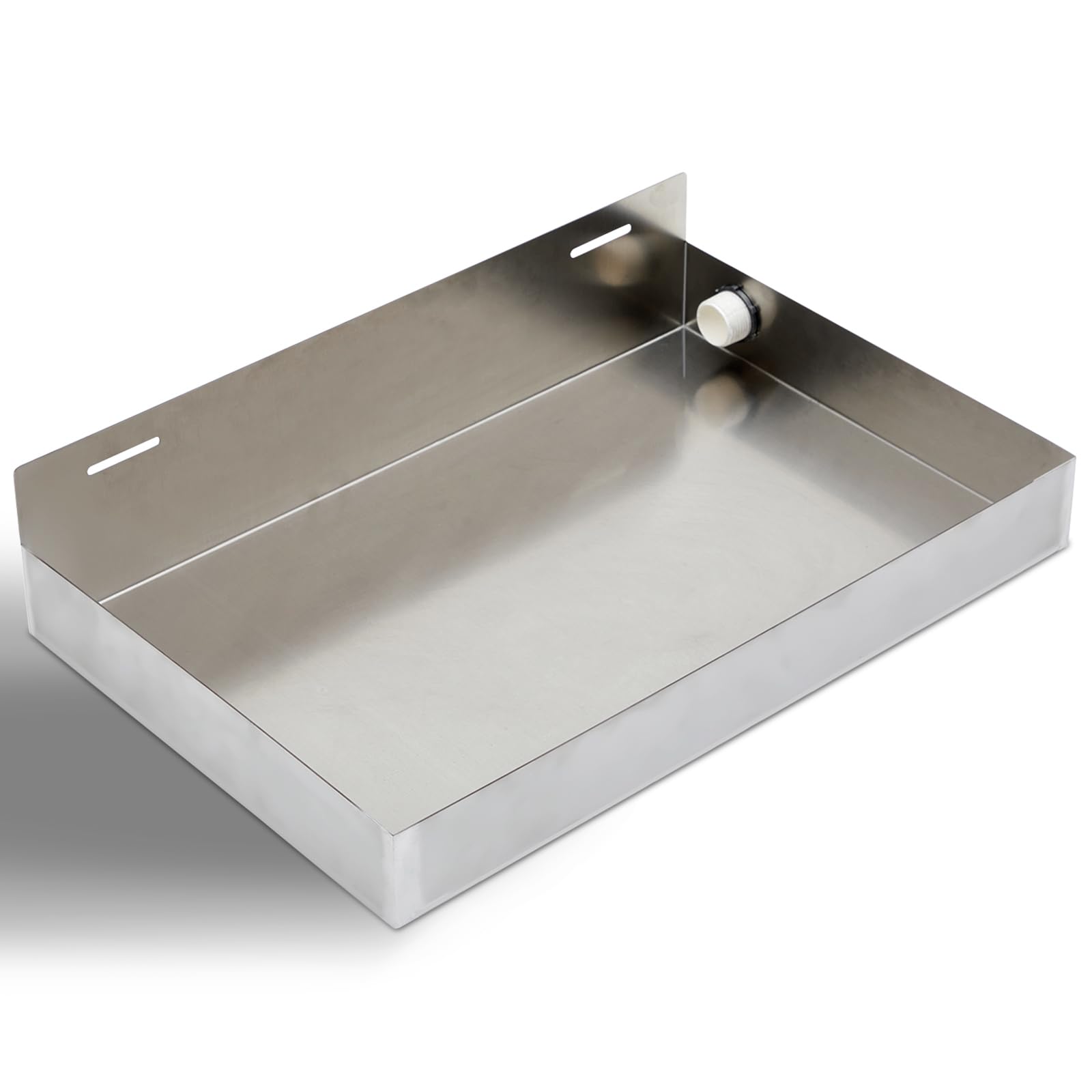 Blulu Water Heater Drain Pan Wall Mounted Tankless Stainless steel Heater Pan 20" x 13" x 2.5", Water Damage Prevention No Leak Welded and Waterproof