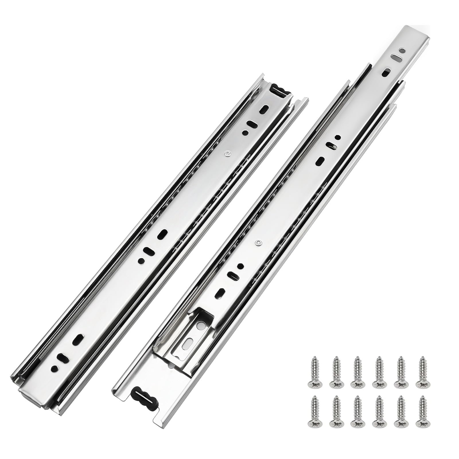 LONTAN Heavy Duty Full Extension Ball Bearing Drawer Slides 8 10 12 14 16 18 20 22 24 Inch Side Mount File Cabinet Rails Dresser Runner Kitchen Cabinet Drawer Glides 100 LB Capacity (20 inch，1 Pair)