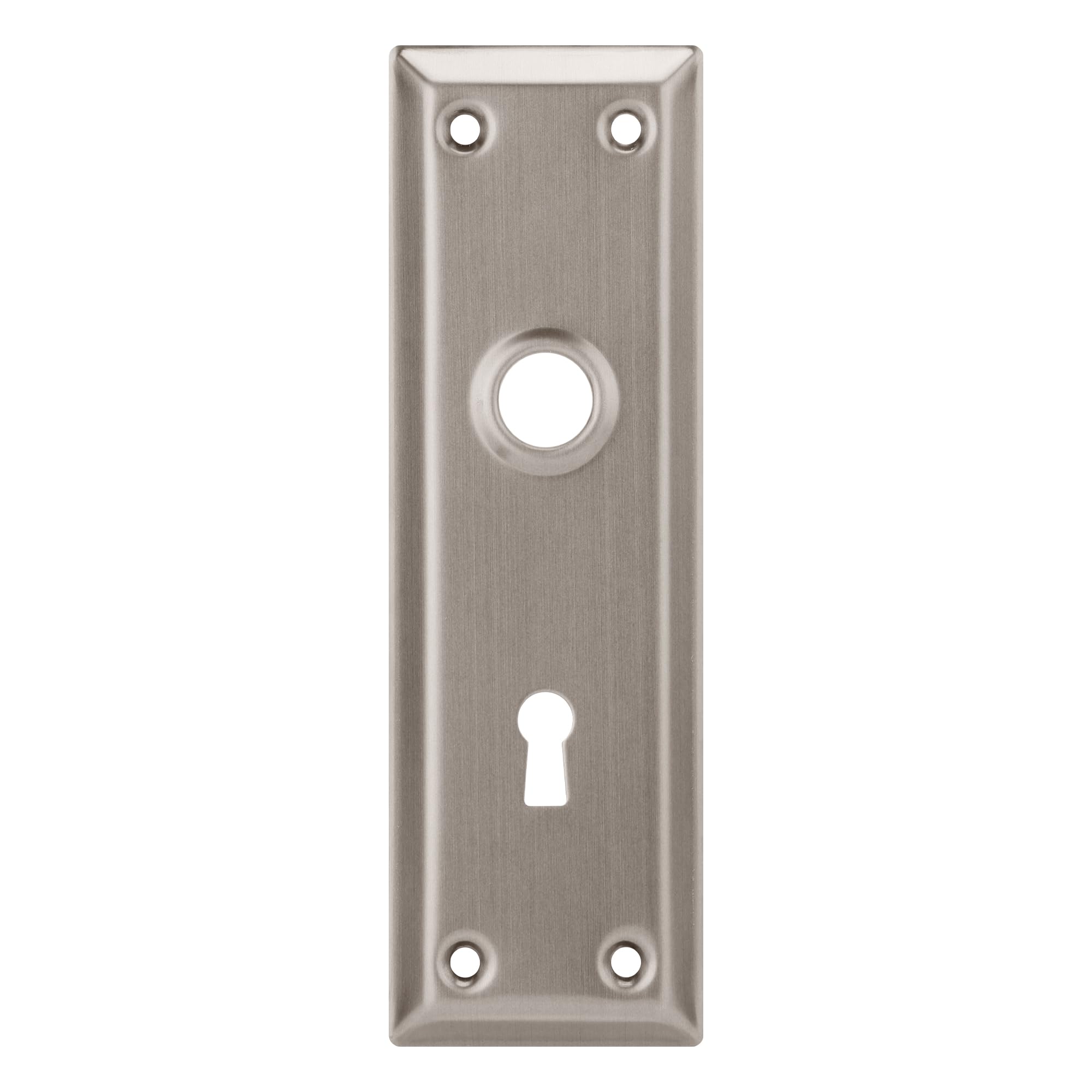 Newliplace 2 Pack Mortise Lock Door Plates for Interior Doors, Old Style Mortise Door Knob Cover Plate Replacement, Door Escutcheon Plates Brushed Nickel