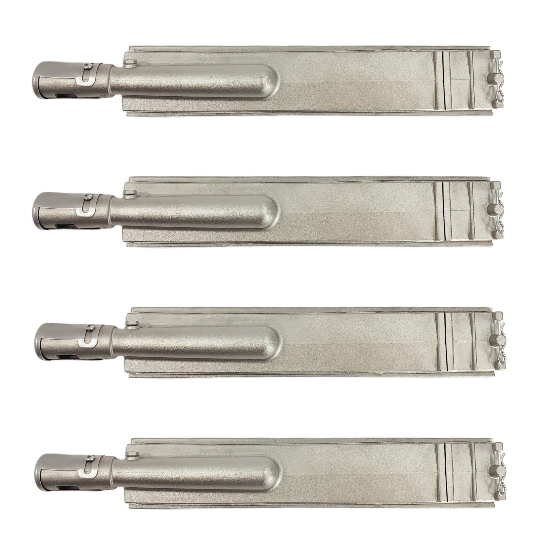 4-Set Heavy Duty Cast Stainless Steel Grill Burners for Bull, Grill Replacement Parts for Bull, Blaze, Cal Flame, Lion, Grilljob, Aussie, Char Broil, Turbo, Thermos, Beefeater, Jenn Air, Nexgrill, etc